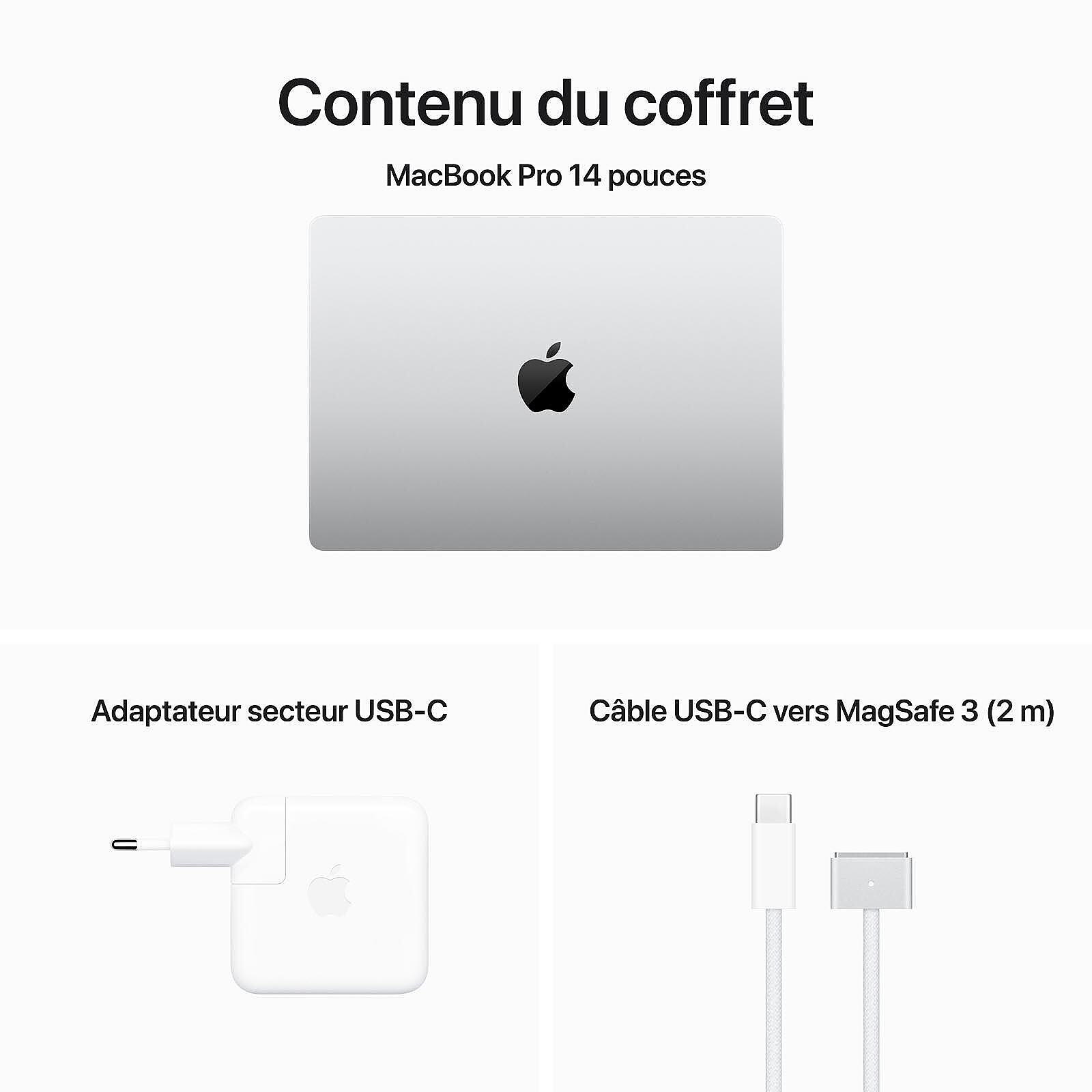 Apple MacBook Pro M3 14 Argent 16 Go/1 To (MR7J3FN/A-16GB-1TB)