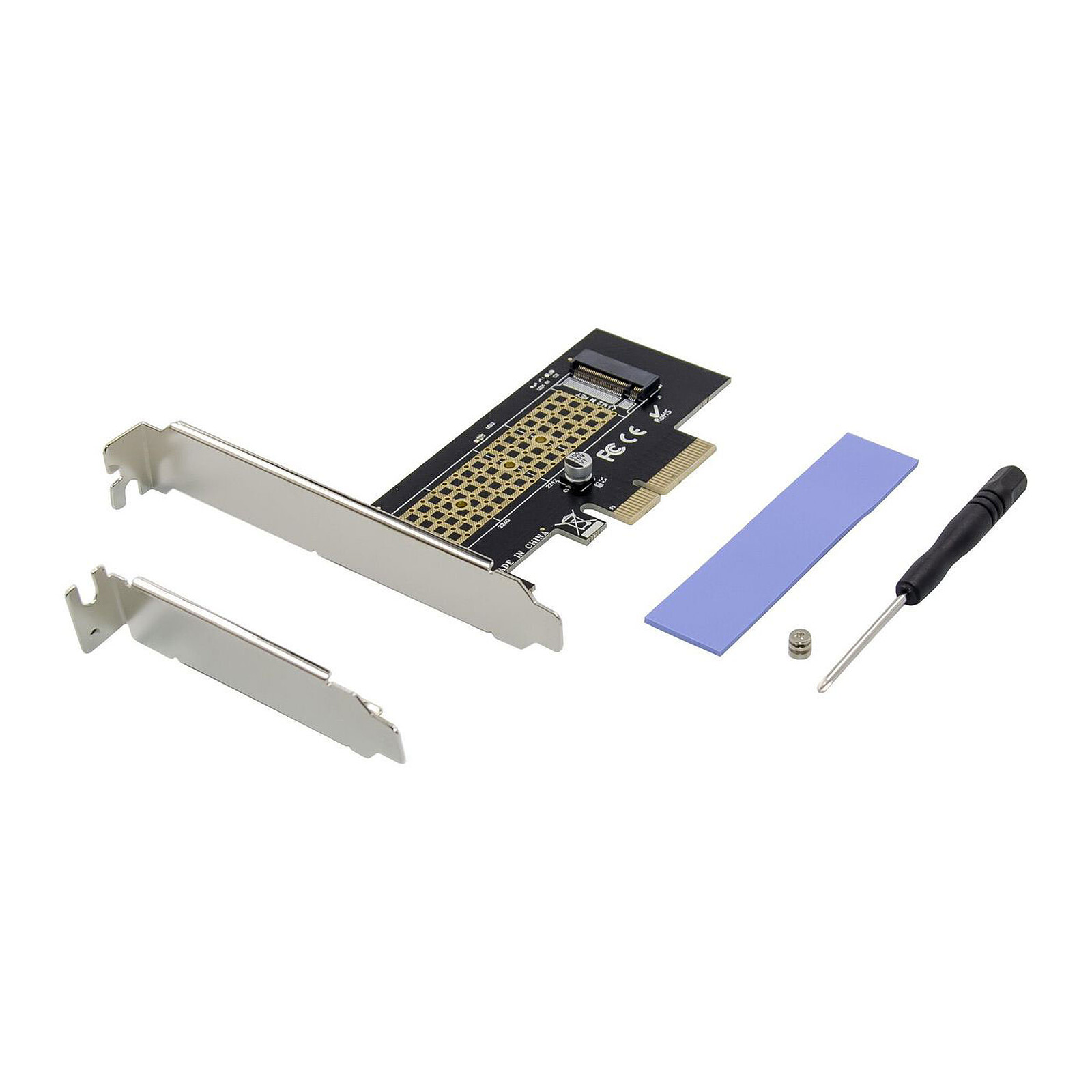 MicroConnect PCIe x4 M.2 NVMe SSD Adapter - Carte contrôleur - Garantie 3  ans LDLC