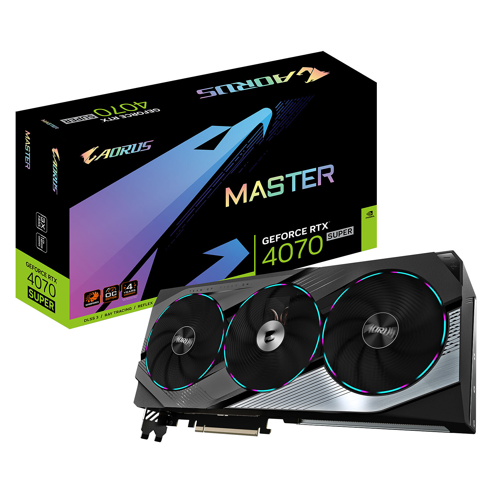 Gigabyte AORUS GeForce RTX 4070 SUPER MASTER 12G Carte Graphique 