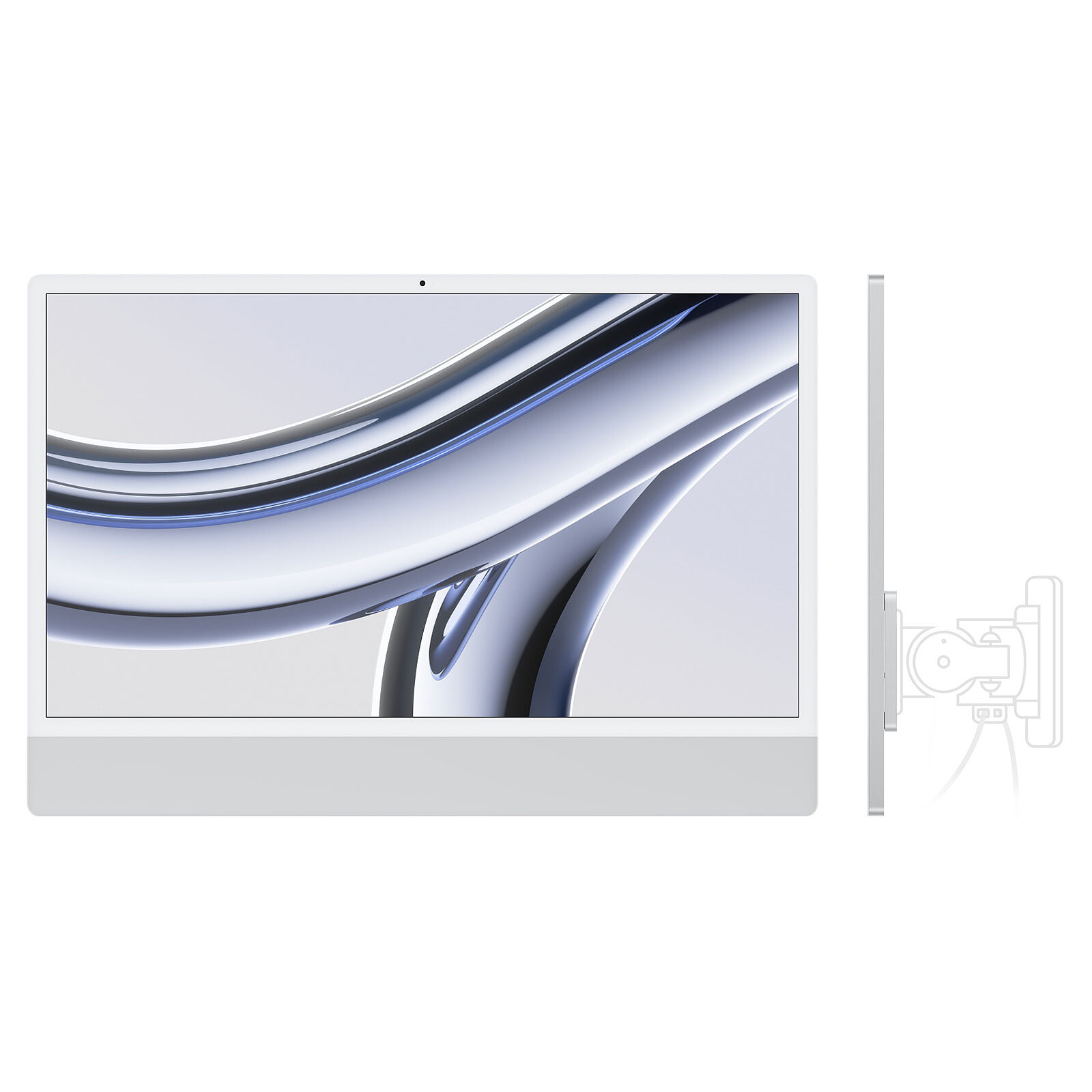 Apple 24-inch iMac with Retina 4.5K display: Apple M3 chip with 8 core CPU  and 8 core GPU, 256GB SSD - Silver (Latest Model)