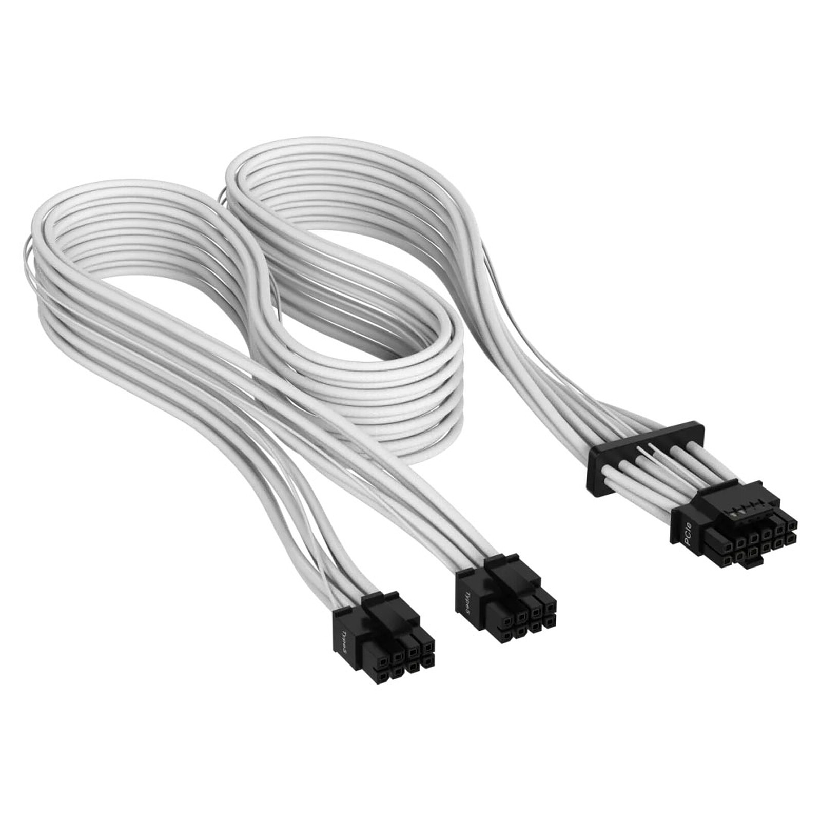 Câble D'alimentation ATX 24 Broches Corsair Type 5 Gaine Individuelle - Blanc - Pour Alimentations RMx Shift, SF Série