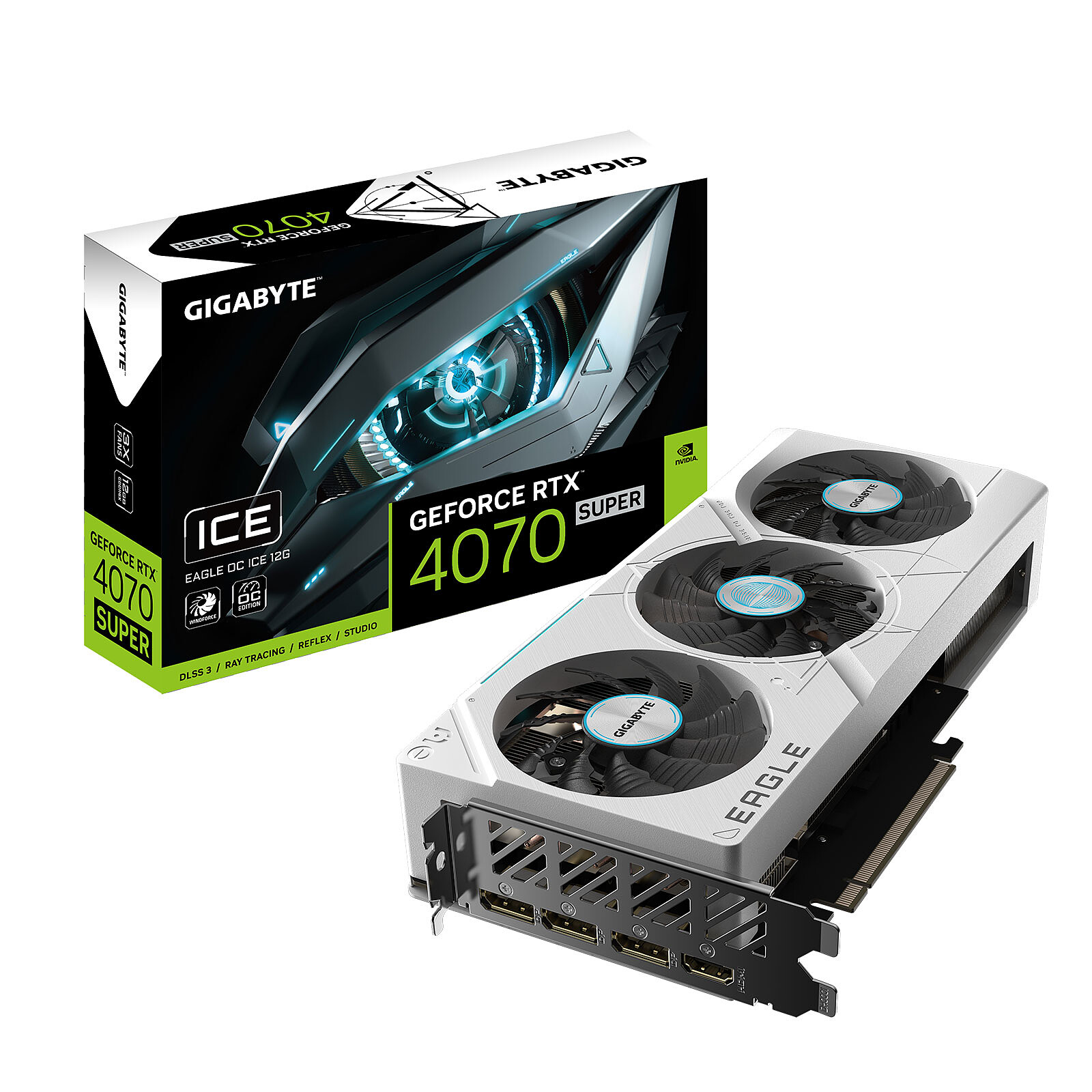 Gigabyte GeForce RTX 4070 SUPER EAGLE OC ICE 12G Carte Graphique 