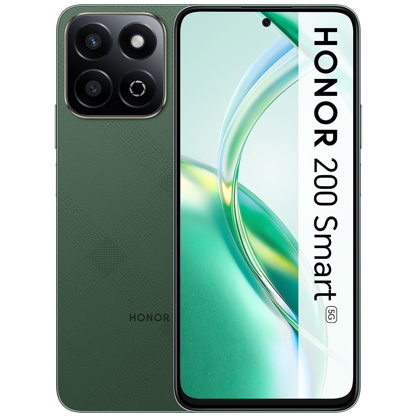 Coque Honor 200 Smart 5G / Honor X7C – Bleu Avec Anneau Support – Inclut 2 Protecteurs écran Verre Trempé – PC+TPU Antichoc