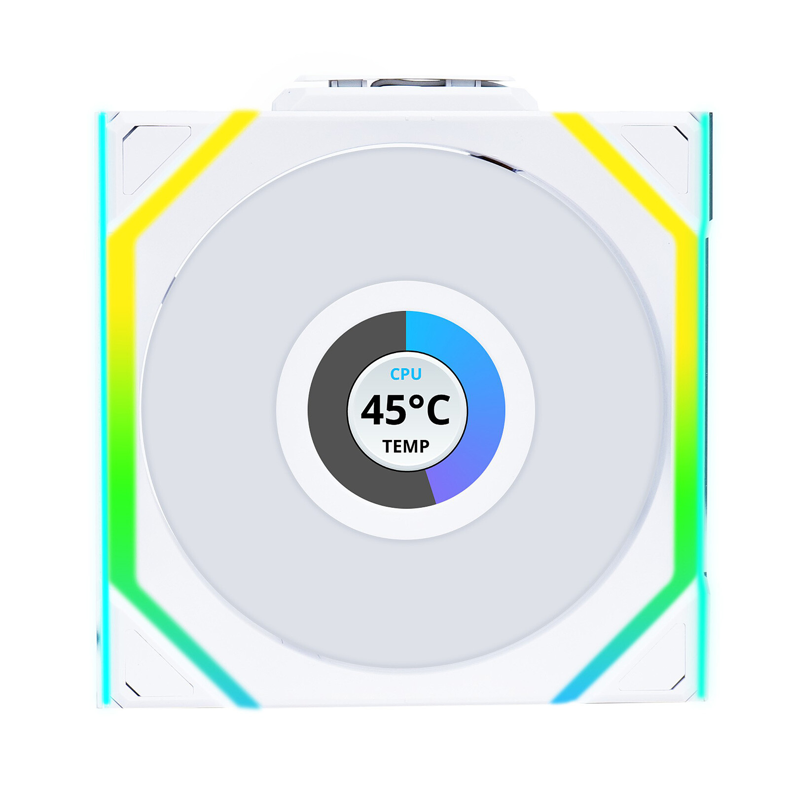 Lian Li UNI FAN AL120 White 120mm PC Case Fan – Daisy-Chain Design With Multicolor LEDs