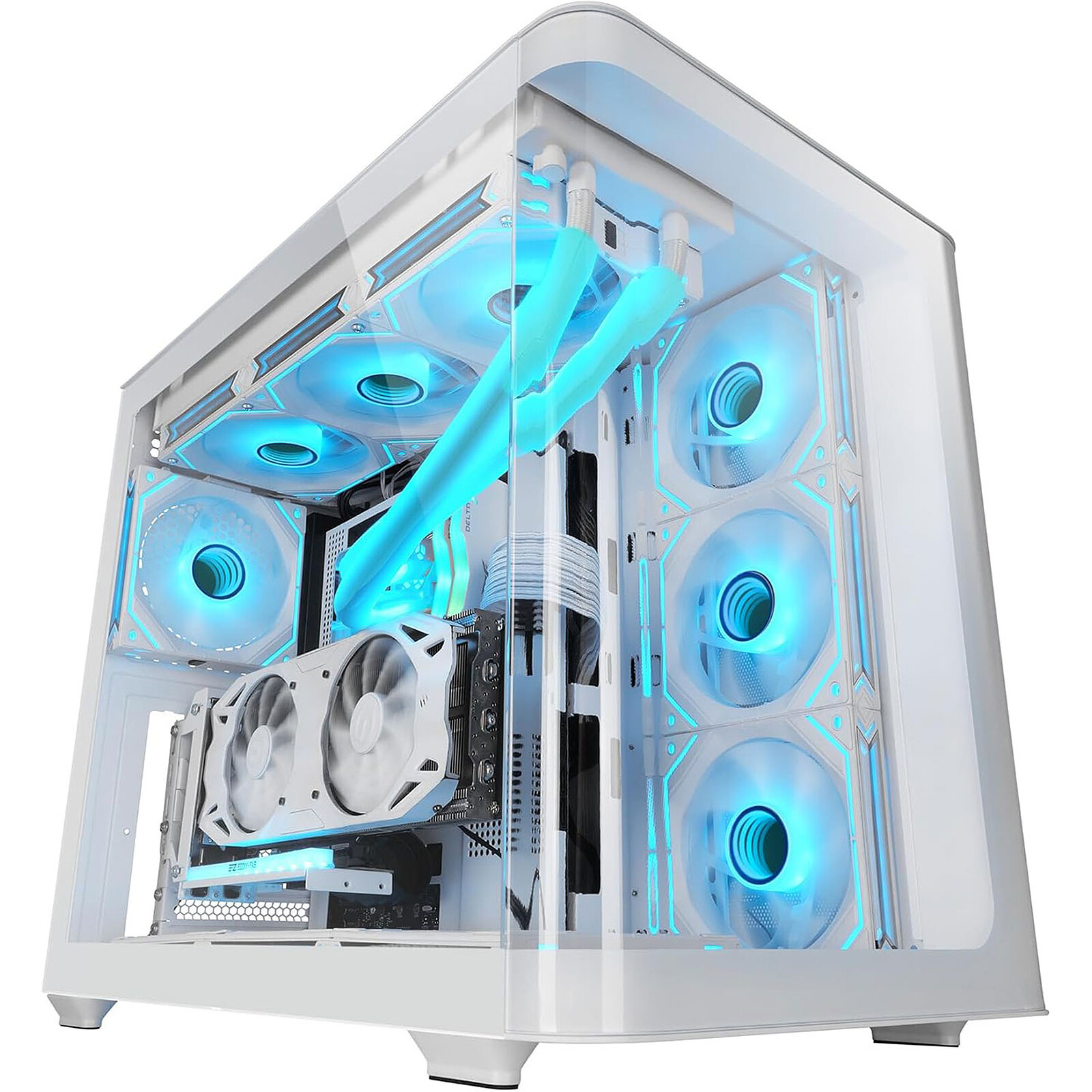 Case Micro-ATX Compatto Mars Gaming MC-S1 Case PC Micro-ATX - Compatto Con ARGB Ventola FRGB Bianco Case Micro-ATX Compatto ARGB