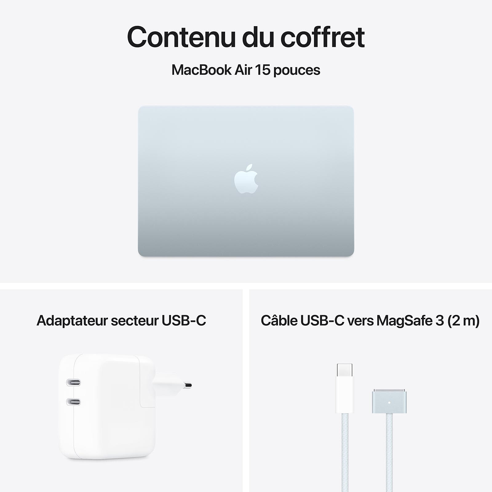 Apple MacBook Air M4 15 pouces (2025) Bleu ciel 16Go/512 Go