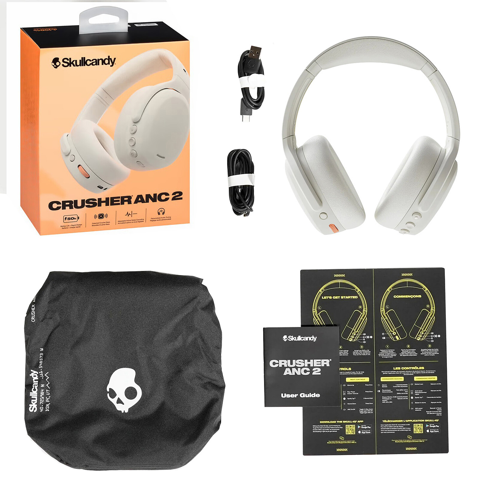 Skullcandy Crusher ANC 2 White Headphones LDLC Holy Moley