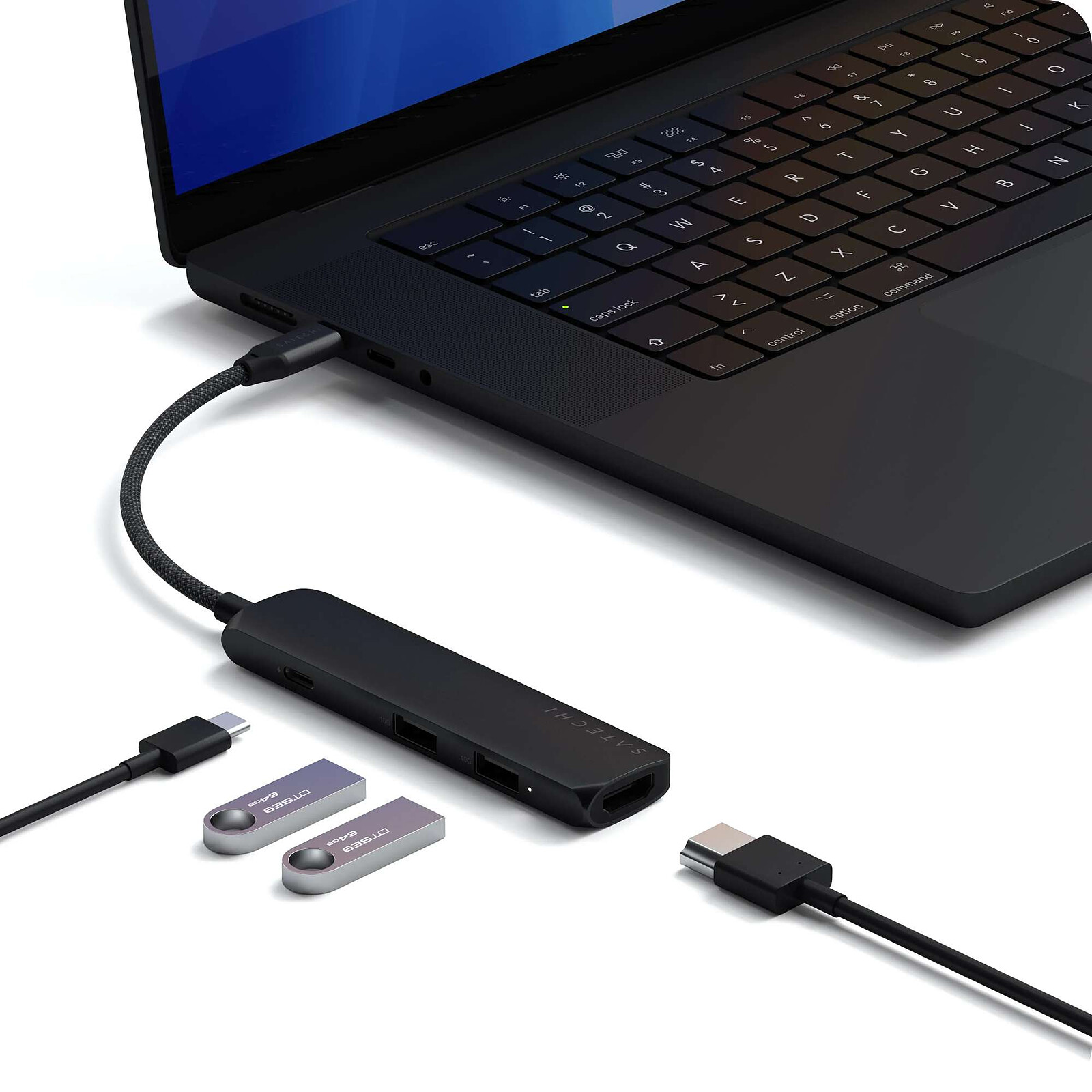SATECHI USB-C Multiport Slim 4-in-1 4K (Black) - Hubs - LDLC