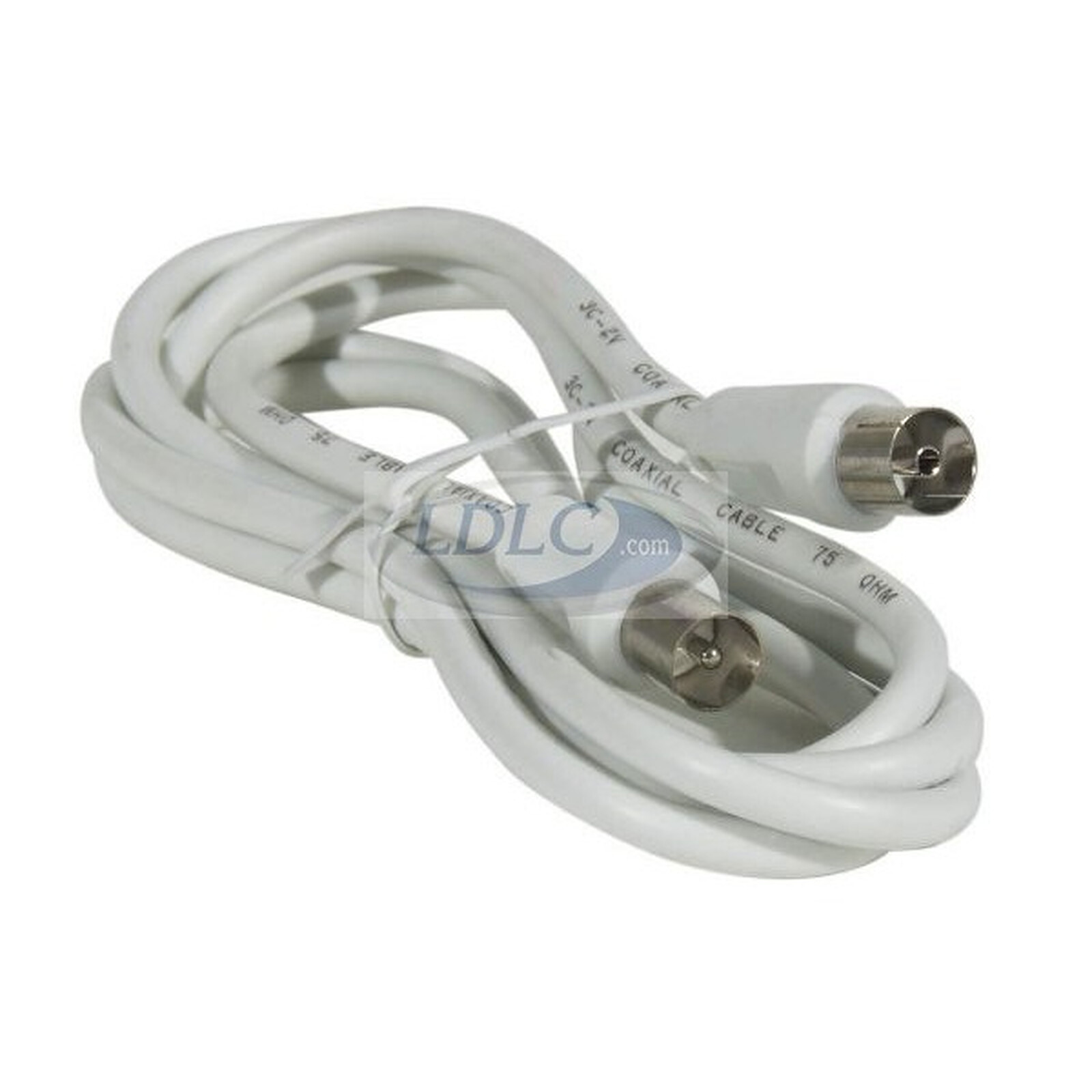 Cable coaxial macho/hembra para antena de TV (10 metros) - (color blanco) -  Cable de antena de TV - LDLC