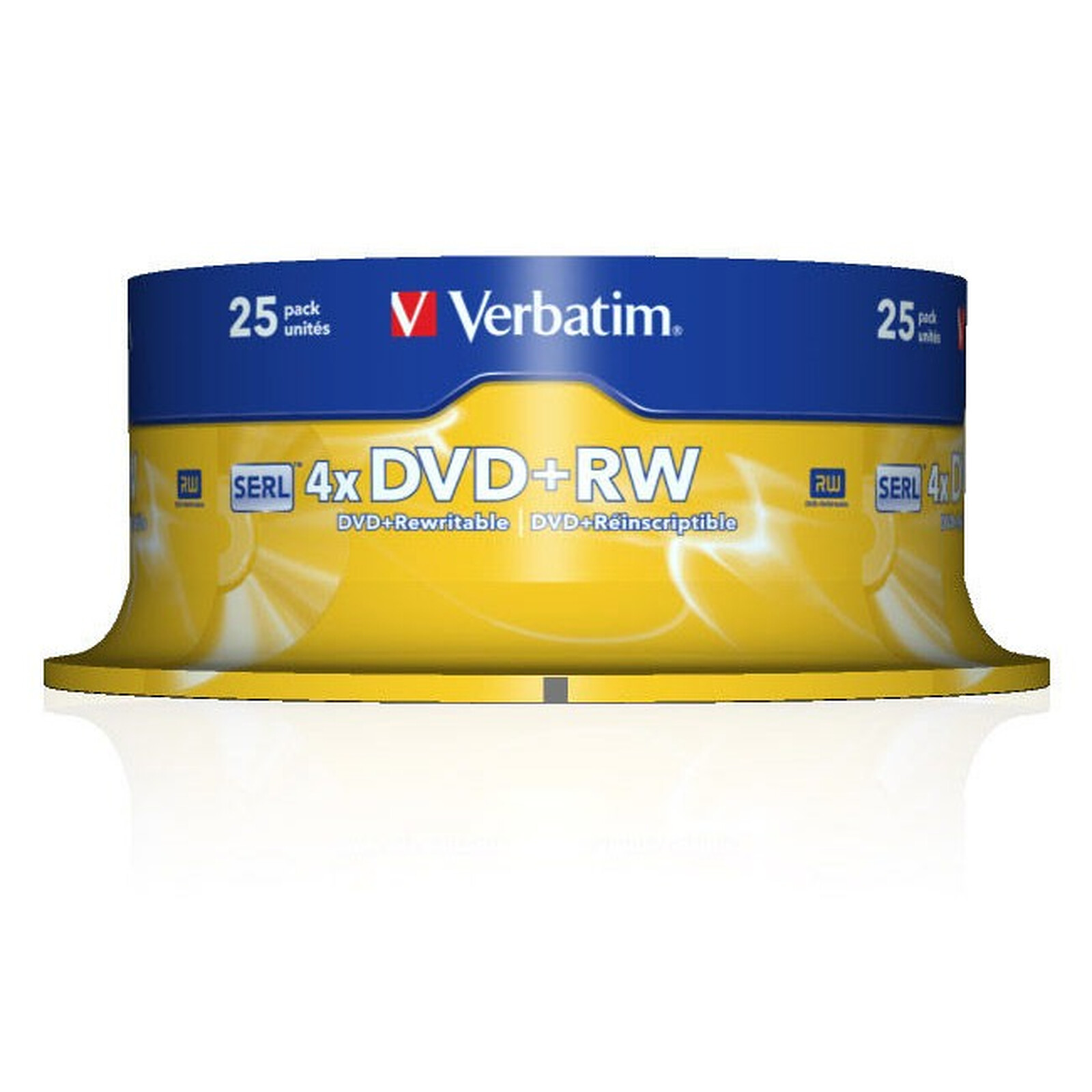 Verbatim DVD RW 4.7 GB certified 4x (pack of 25, spindle) - Blank DVD  Verbatim on LDLC | Holy Moley