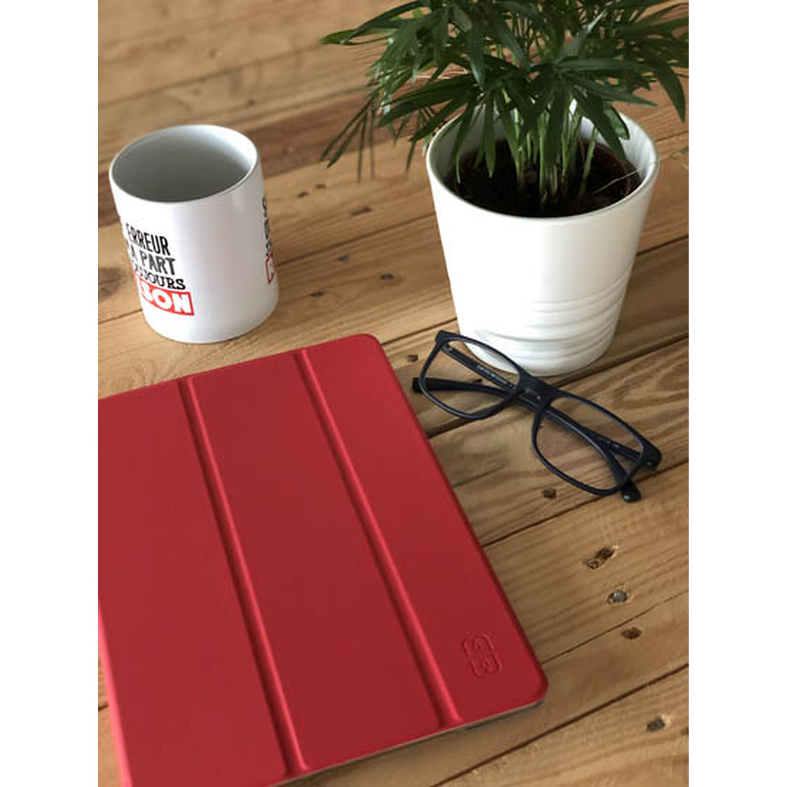 Housse iPad Pro 12.9 Etui Multipositions Rouge - Support orientable 360°