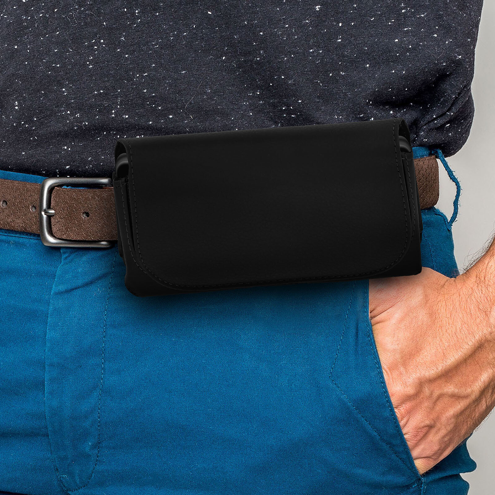 MOCCA Housse ceinture Smartphone 4,6 Étui Protection rabat aimanté Noir -  Coque téléphone - LDLC