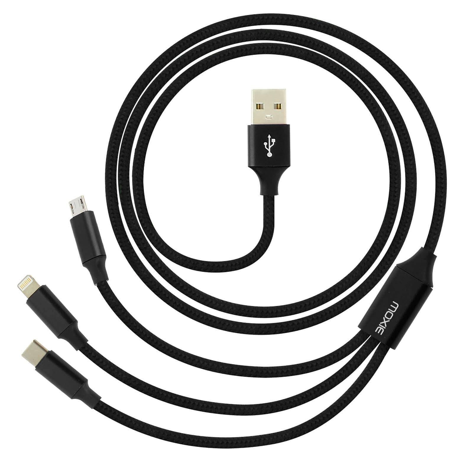 Câble Multi USB, 3 en 1 Multi Chargeur USB Câble en Nylon Tressé avec Micro  USB