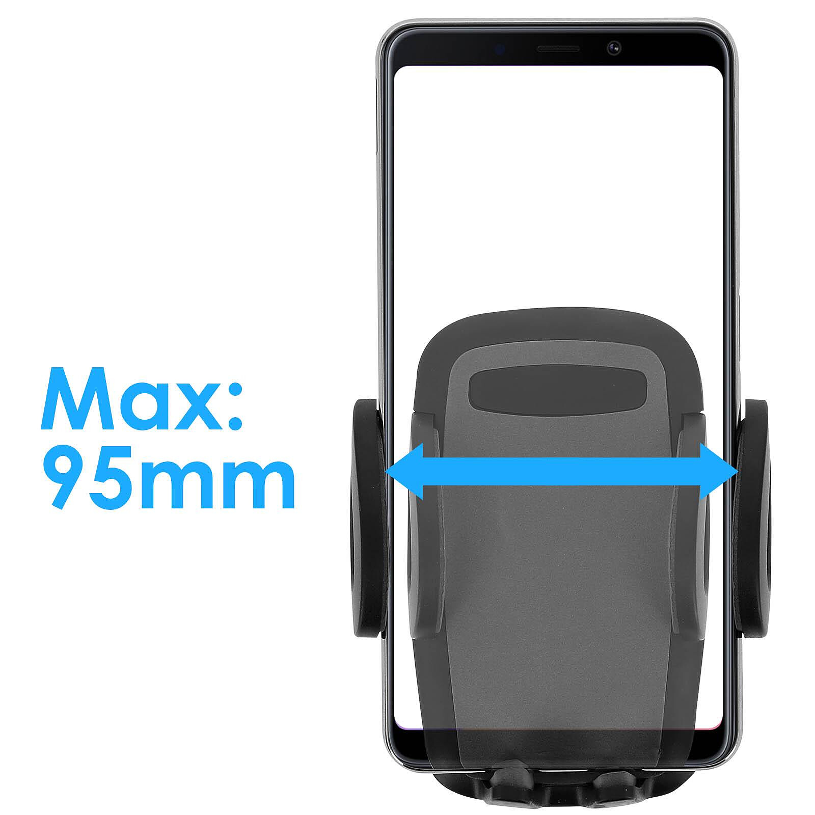 Accessoire téléphonie pour voiture Avizar Support Voiture Smartphone  Pare-Brise Bras flexible Orientable 360° Noir