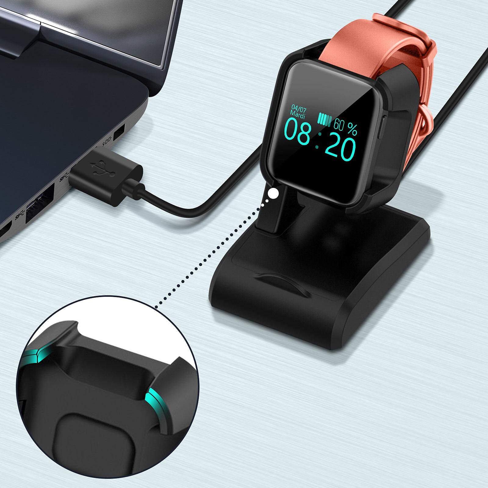 Avizar Station de charge Xiaomi Redmi Watch et Mi Watch Lite Prise