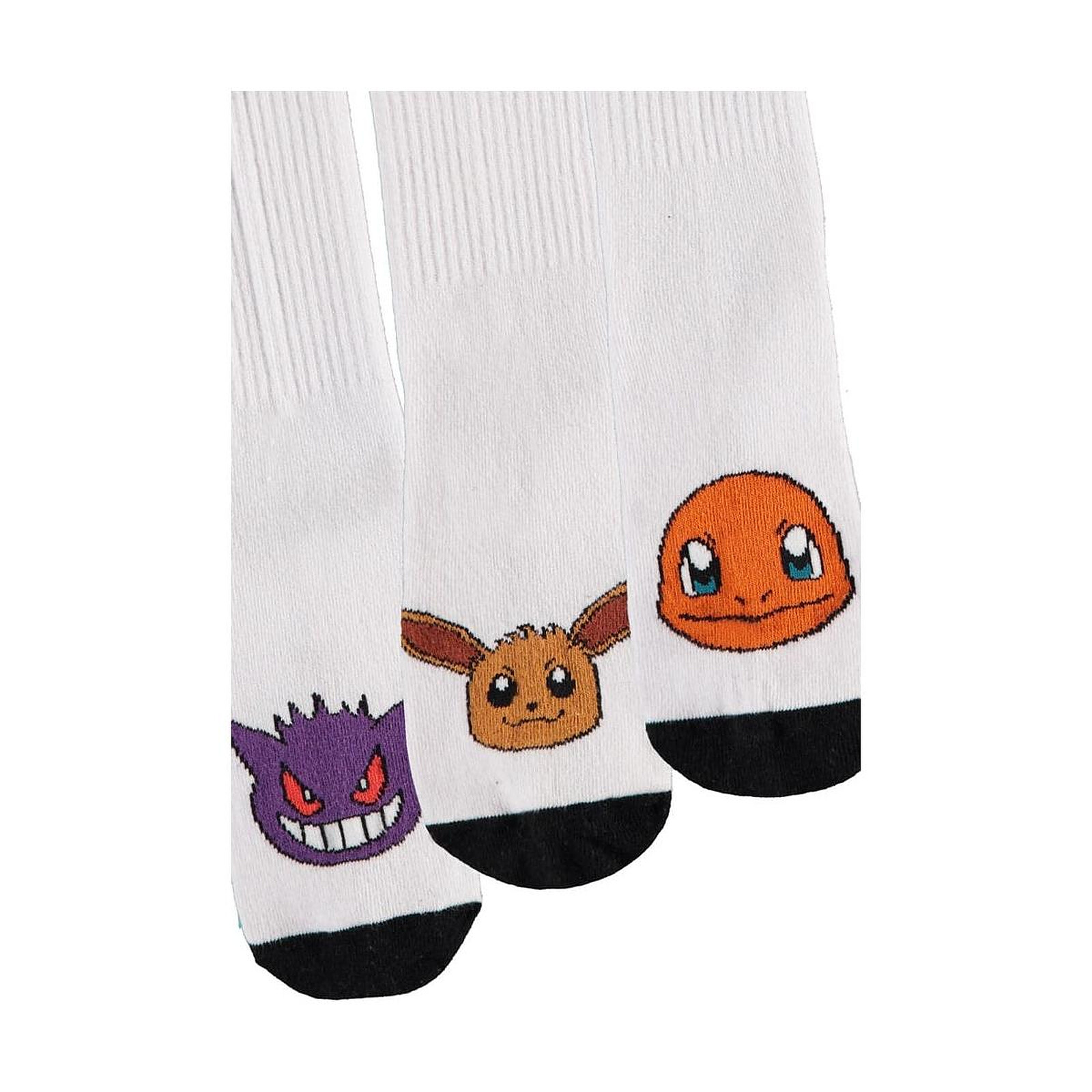 Pokémon - Pack 3 paires de chaussettes Heads Black & White 39-42 -  Accessoires - LDLC