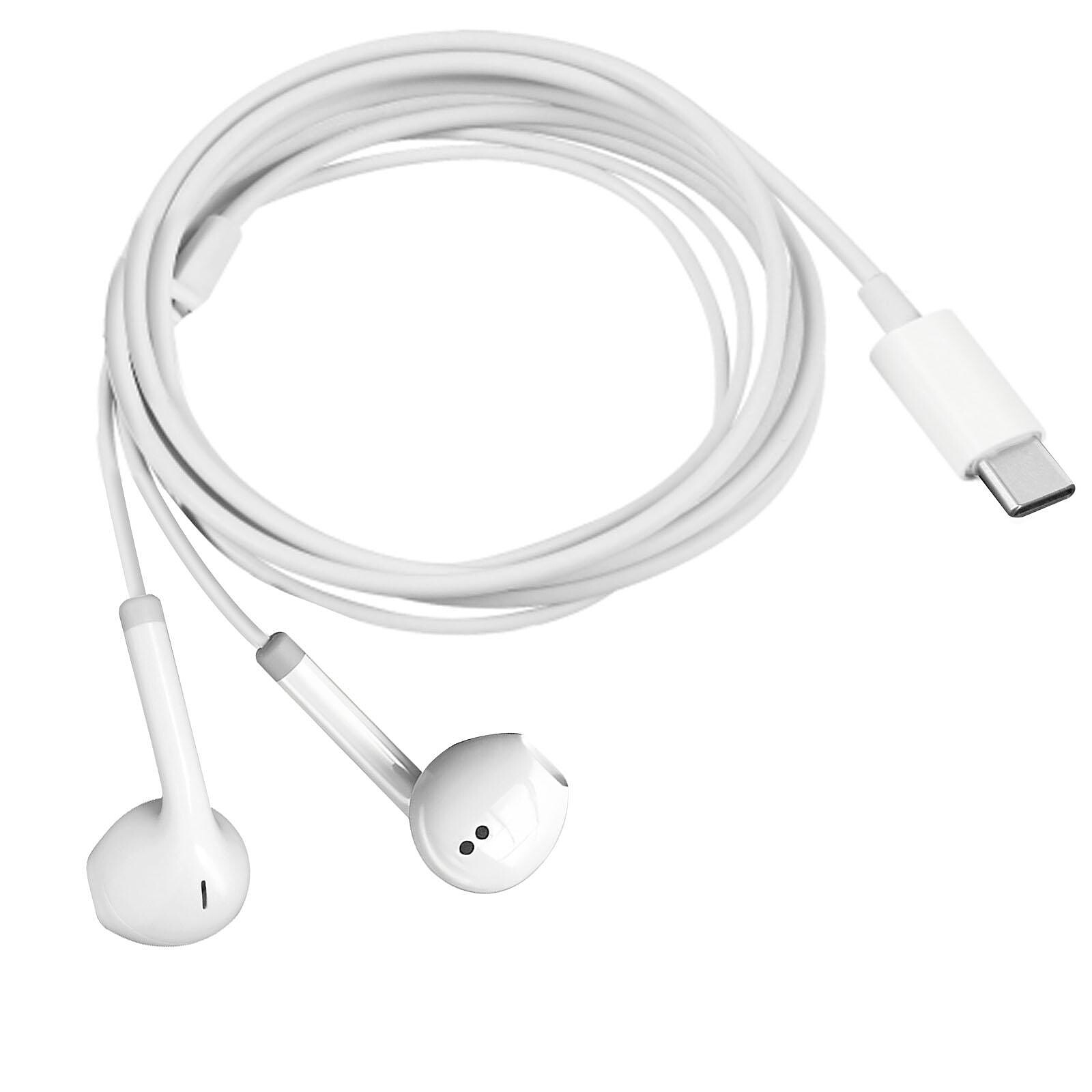 Ecouteurs Oppo Filaires USB C, Micro + Bouton Multifonction - Blanc