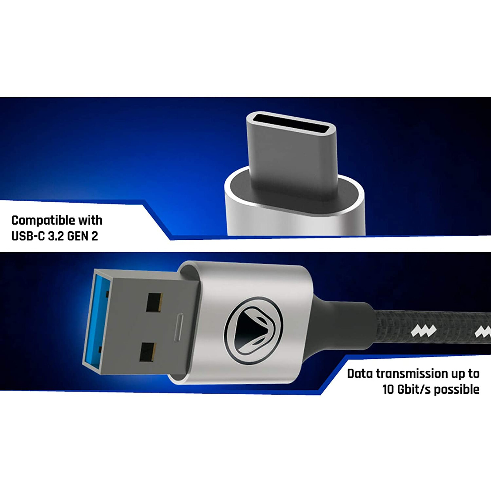 snakebyte - Câble USB 3.2 type C noir et blanc 2,5m - Accessoires PS5 -  LDLC