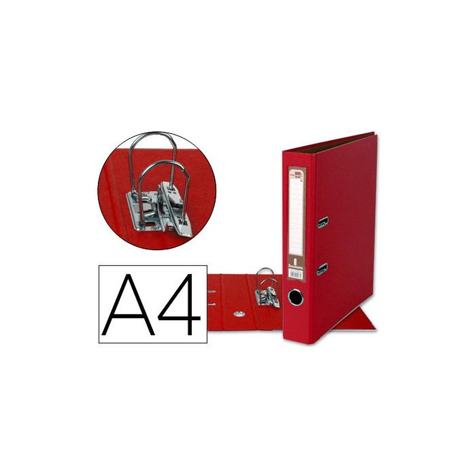 LIDERPAPEL Classeur levier A4 document carton rembordé 1,9mm dos 52mm rado  métallique Rouge x 25 - Classeur - LDLC