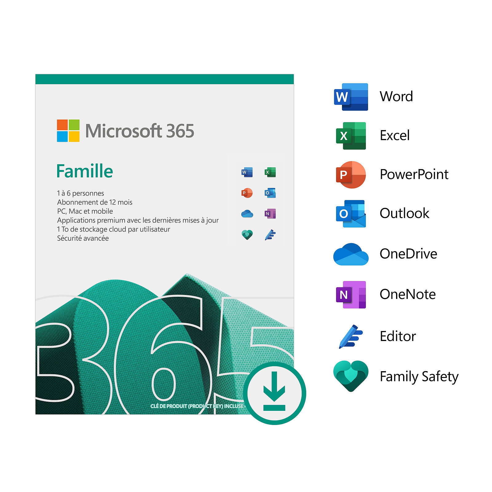 Microsoft Office 365 - Accès à Vie, 5 Postes