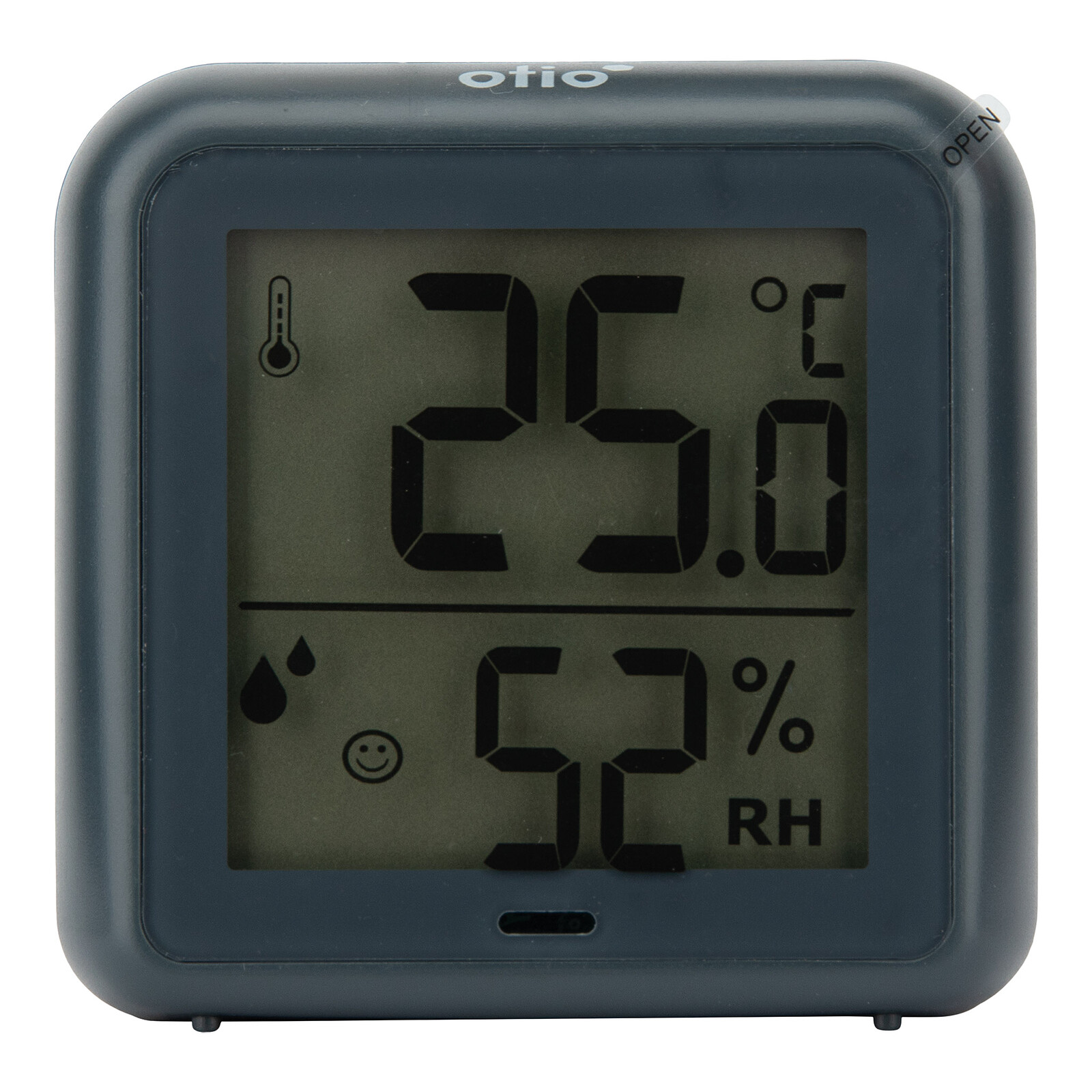 Thermomètre – hygromètre avec capteur sans fil gris anthracite