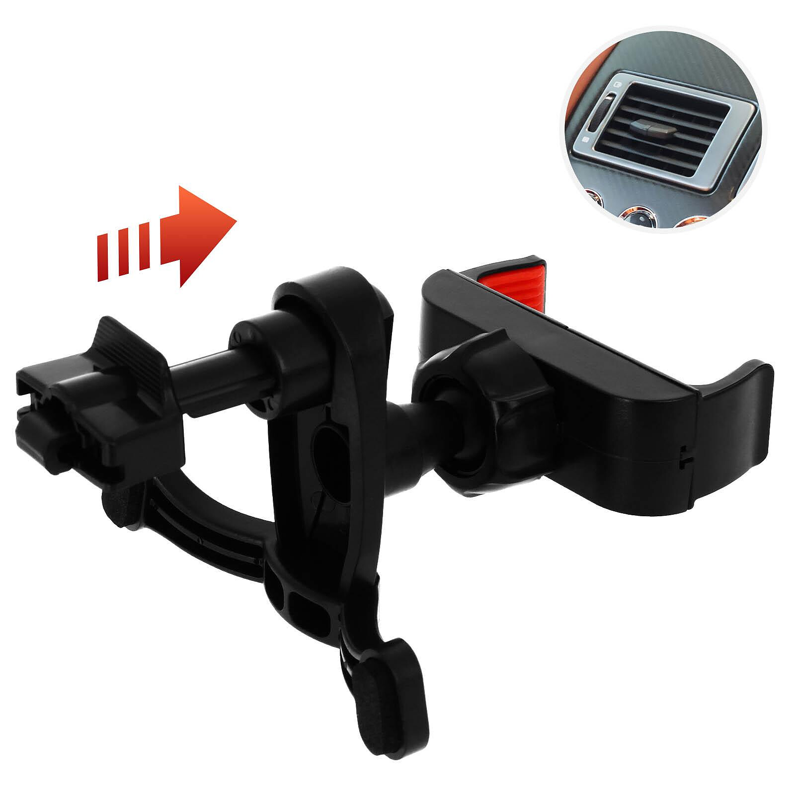 Avizar Support Voiture Smartphone Fixation sur Rétroviseur Rotatif à 360°  Noir - Support voiture - LDLC