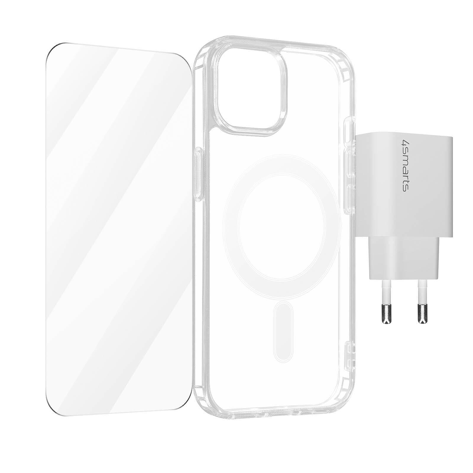 4smarts Pack 3-en-1 pour iPhone 15 Coque MagSafe Verre Trempé Chargeur  USB-C 20W - Coque téléphone - LDLC