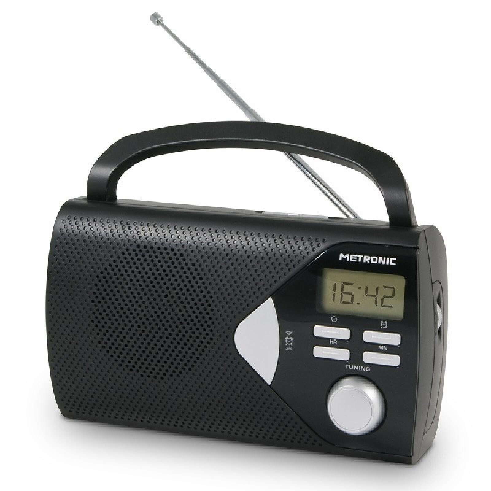 Metronic 477205 - Radio portable AM/FM avec fonction réveil - noir - Radio  & radio réveil - LDLC