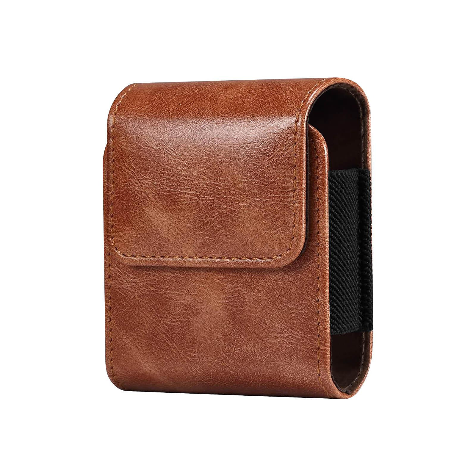 Avizar Sacoche de ceinture smartphone étui zippé aspect cuir + mousqueton -  Marron - Coque téléphone - LDLC