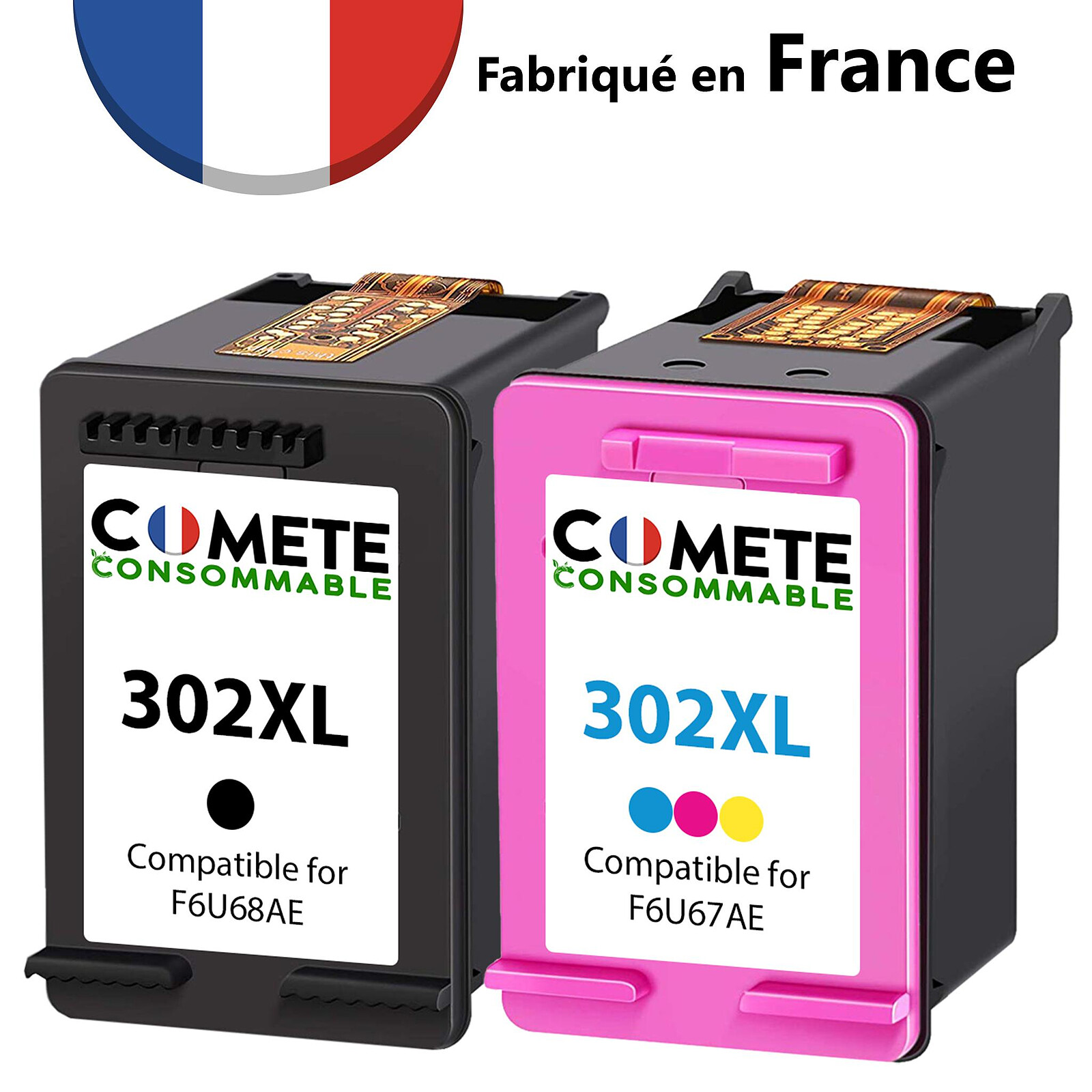 COMETE - Fabriqué en France - 540 541 - Pack de 2 Cartouches d