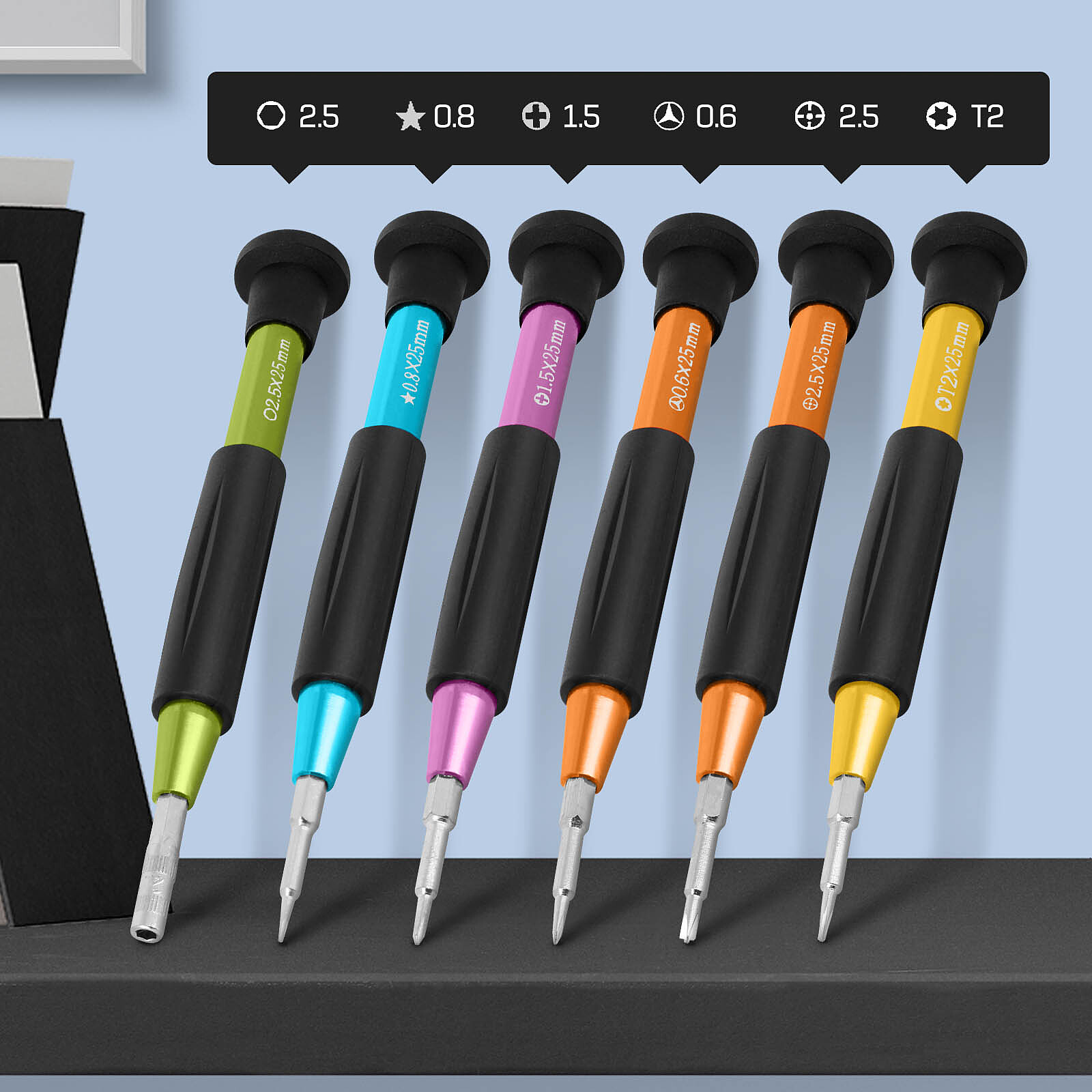 Avizar Kit d'outils complet Réparation Démontage Smartphone/tablette set 24  pièces Noir - Outils téléphone - LDLC