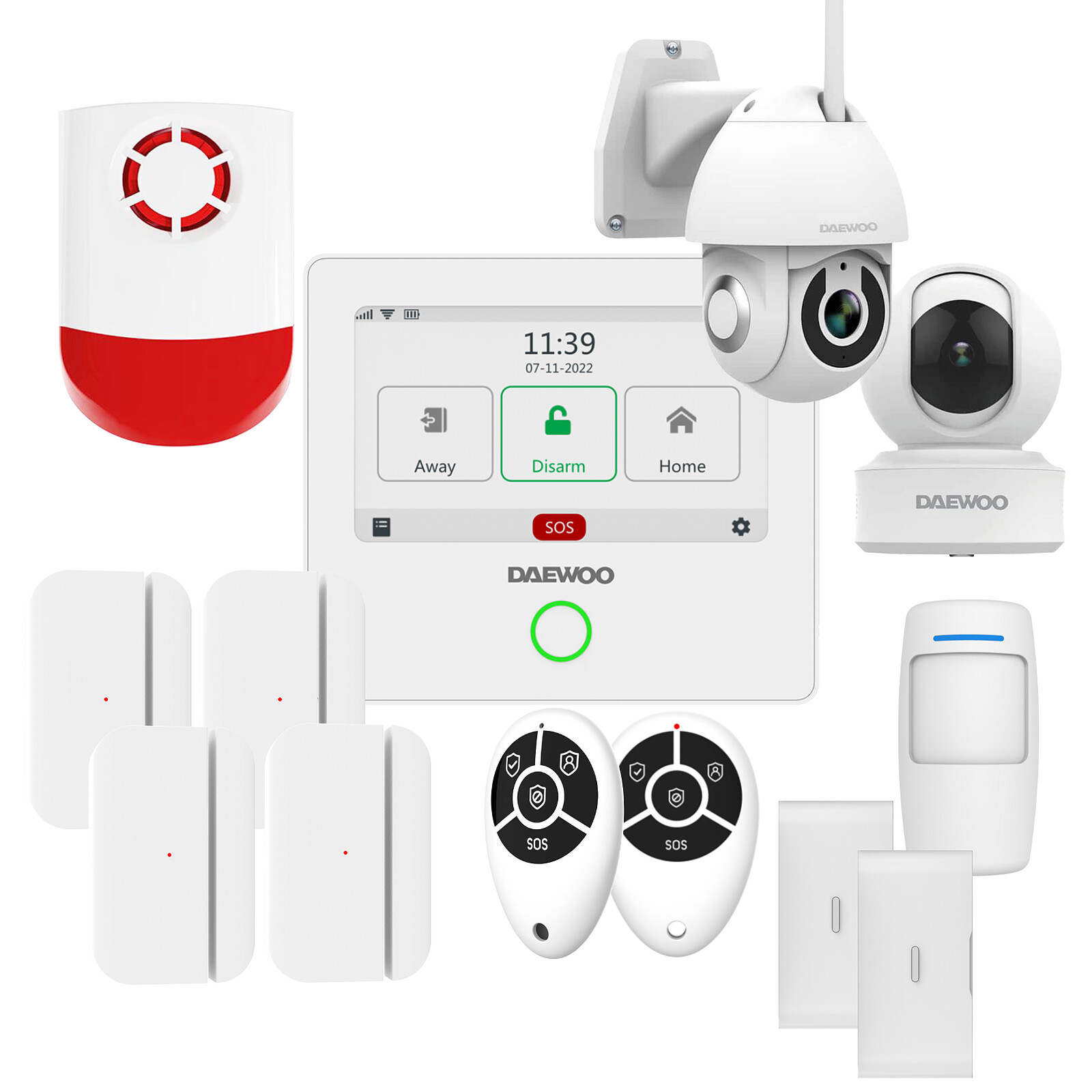 Pack Premium, Alarme Maison Sans Fil Wifi/gsm Connectée, Sirène  Extérieure, 2 Caméras, Compatible Avec  Alexa, L'assistant Google