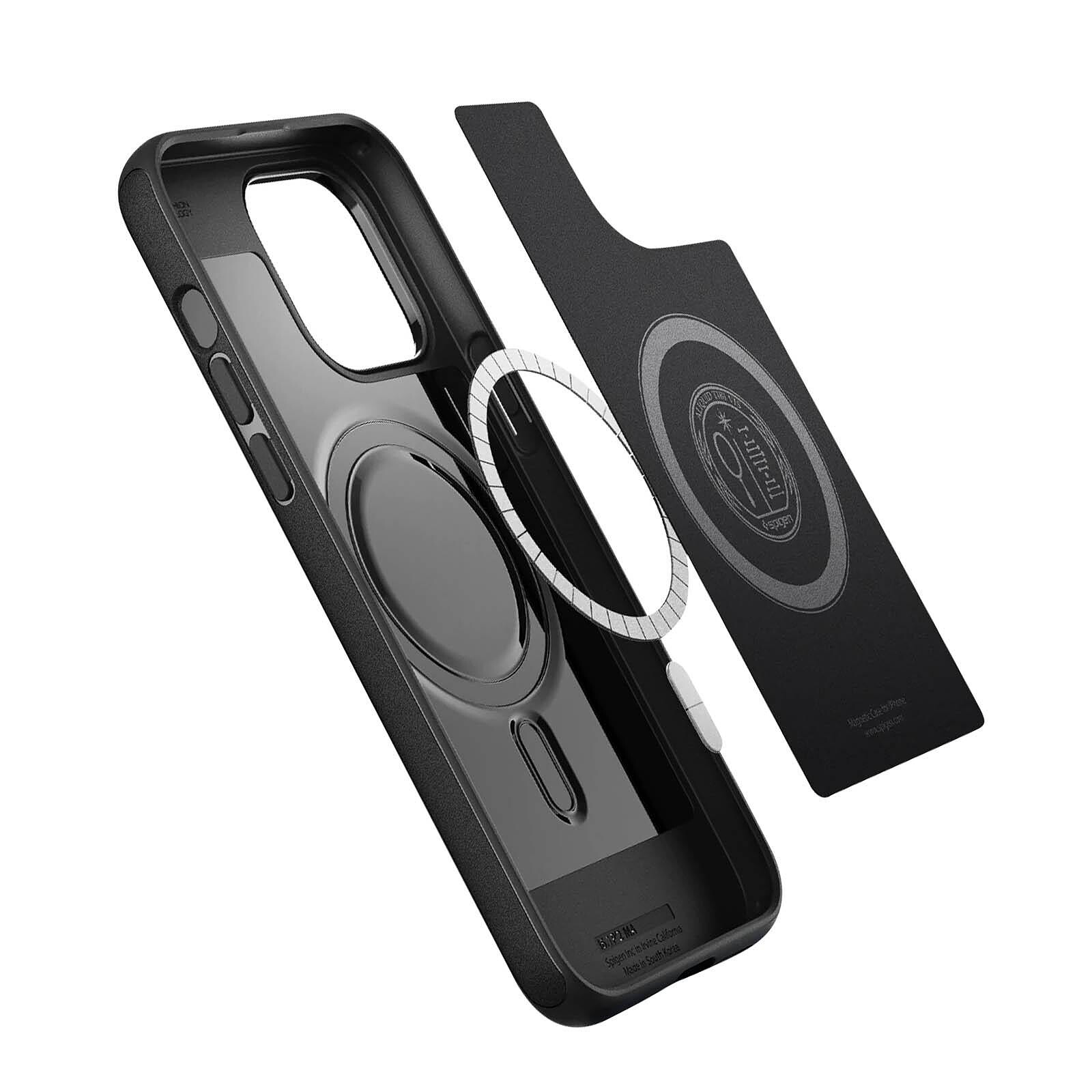 Spigen Coque pour iPhone 14 Pro Max Souple Compatibe MagSafe Mag Armor  MagFit Noir Mat - Coque téléphone - LDLC