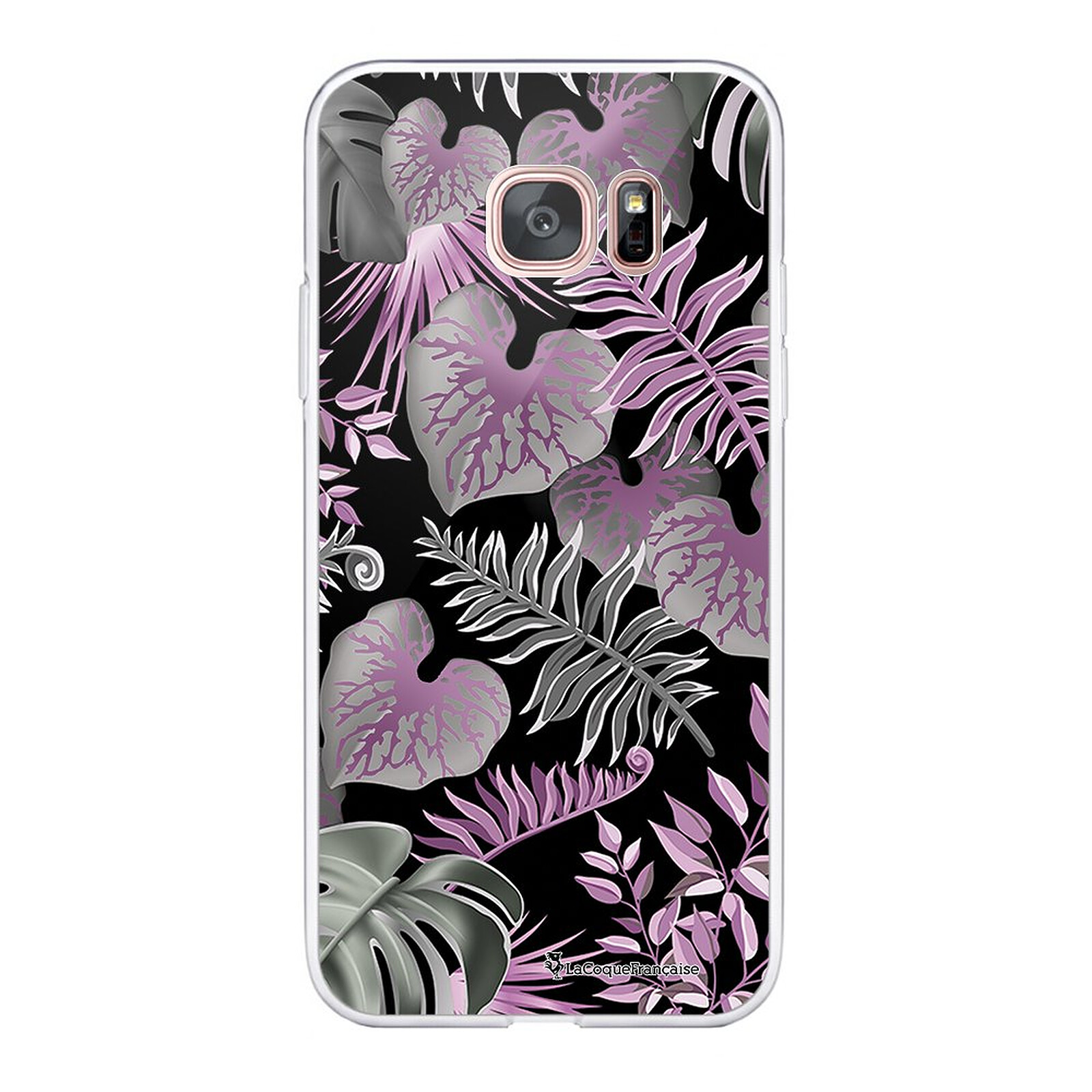 LA COQUE FRANCAISE Coque Samsung Galaxy S7 Edge 360 intégrale transparente Fleurs Tropicales Parme Tendance - Coque téléphone LaCoqueFrançaise sur ...