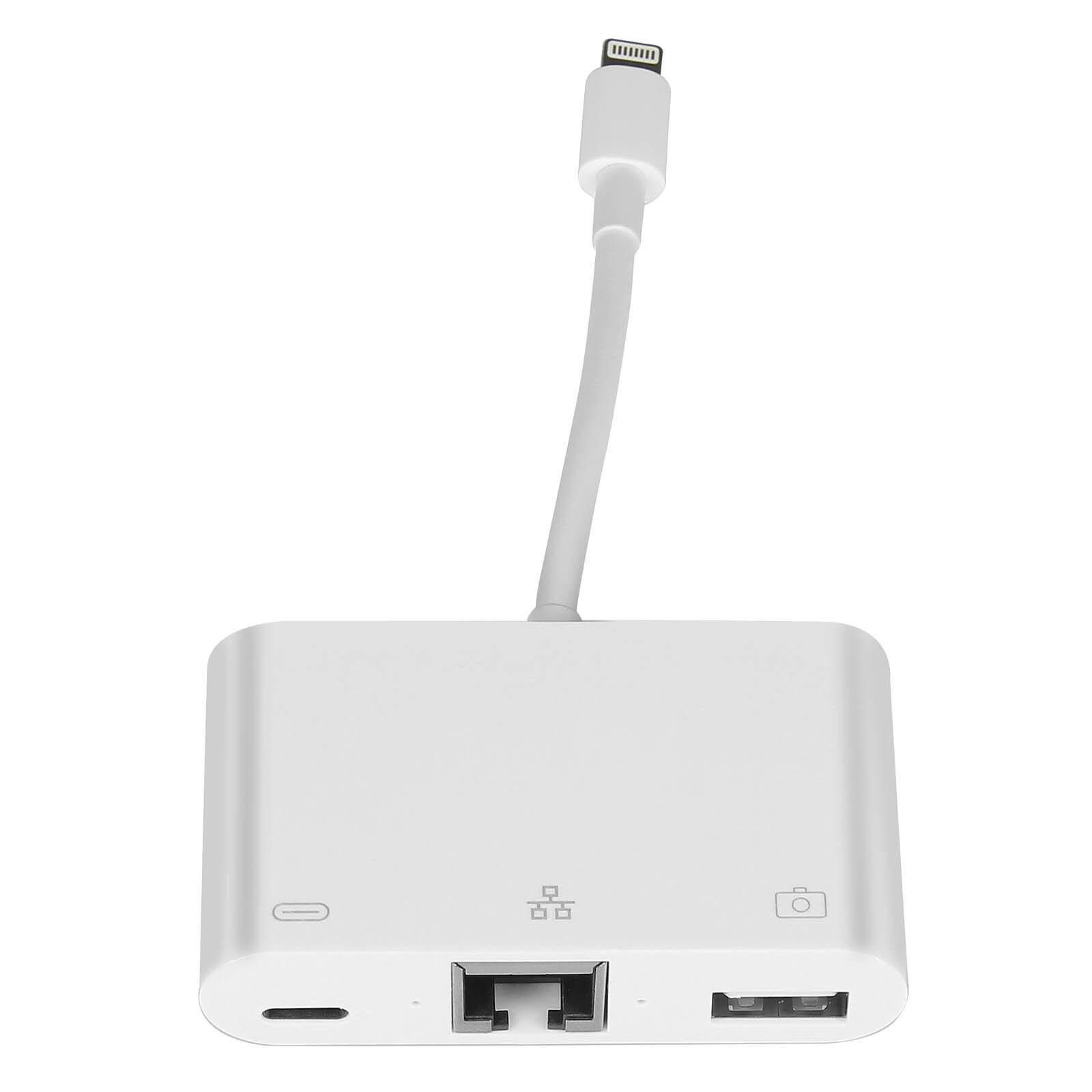 Avizar Adaptateur Lightning vers Ethernet et USB et USB C Design Compact  Plug and Play Blanc - Câble & Adaptateur - LDLC