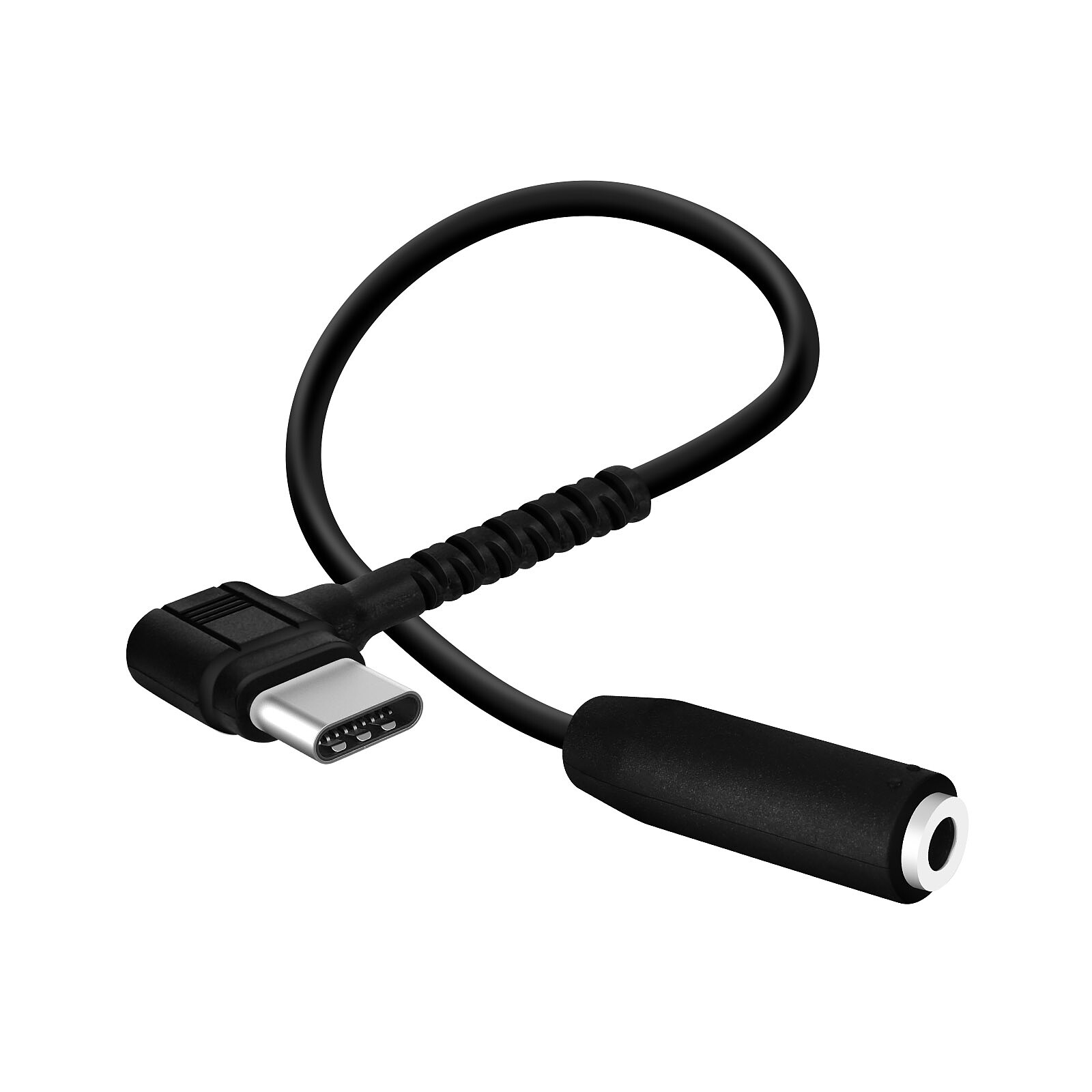 Avizar Adaptateur Audio USB-C vers Jack 3.5mm femelle Design Coudé Longueur  12cm Noir - Câble & Adaptateur - LDLC
