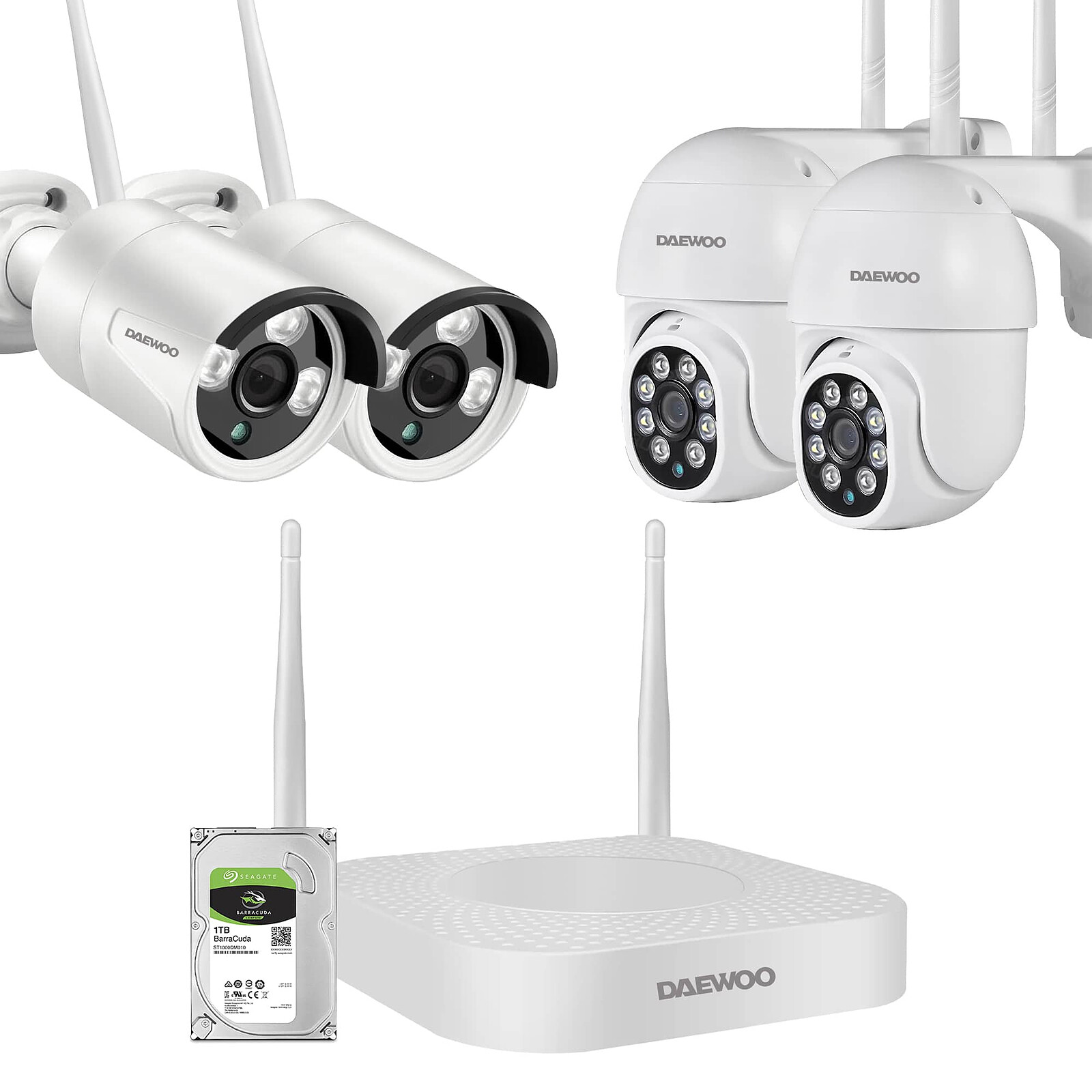 Daewoo Kit Vidéo Surveillance 8 canaux NVR504 - Caméra de surveillance -  LDLC