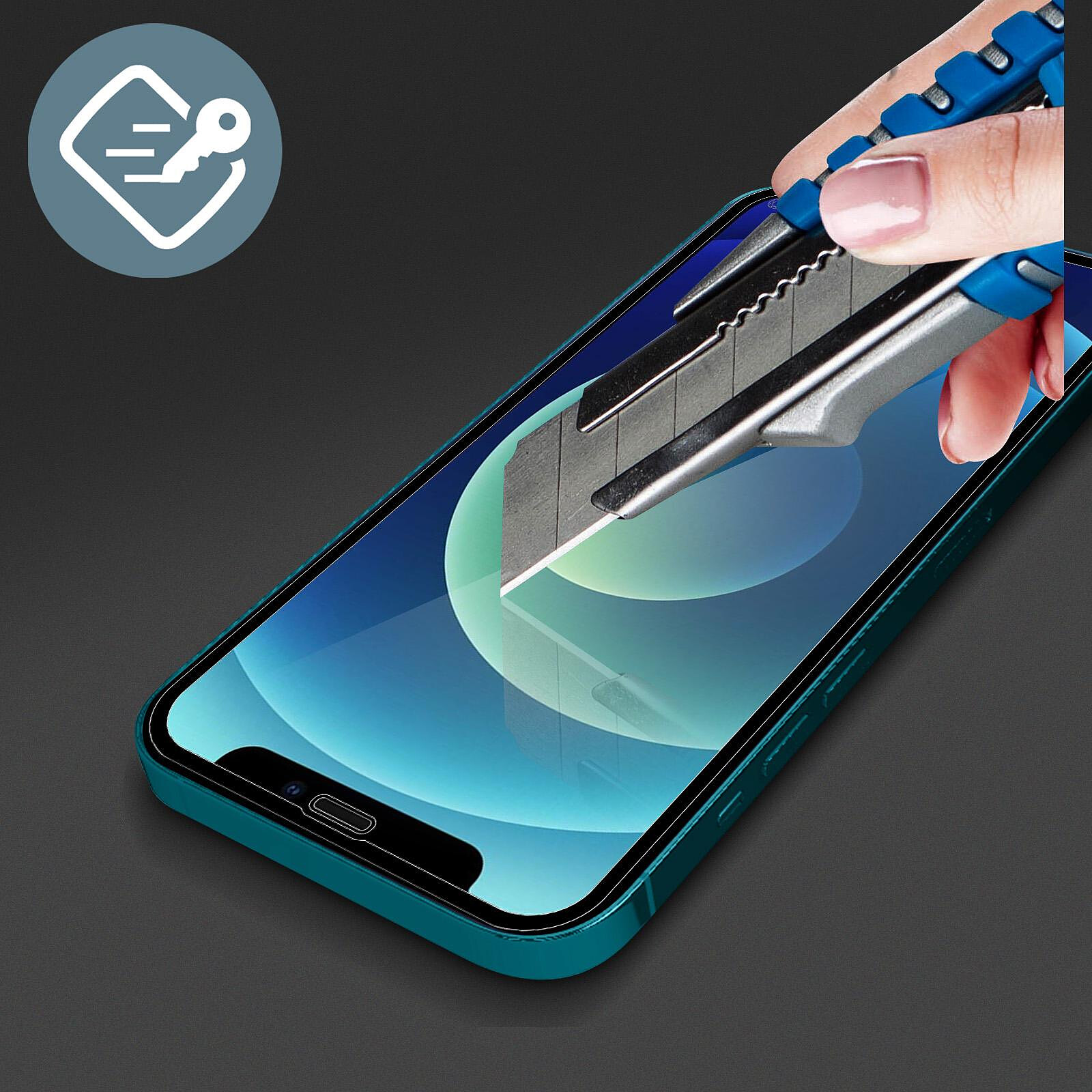 Verre Trempé iPhone 12 Pro Max, Adhésion Totale Full Glue 5D avec