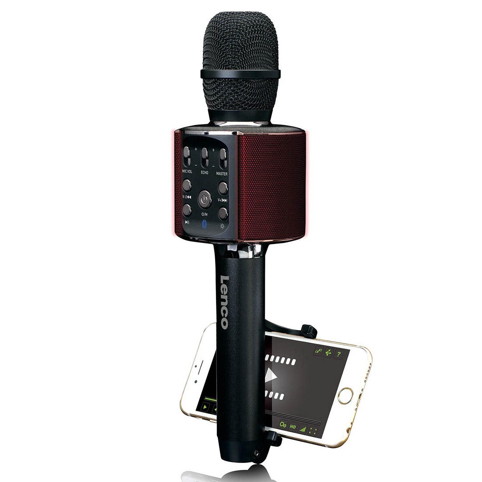 LENCO BMC-090BK - Microphone sans-fil pour Karaoké - Noir - Enceinte  Bluetooth - LDLC