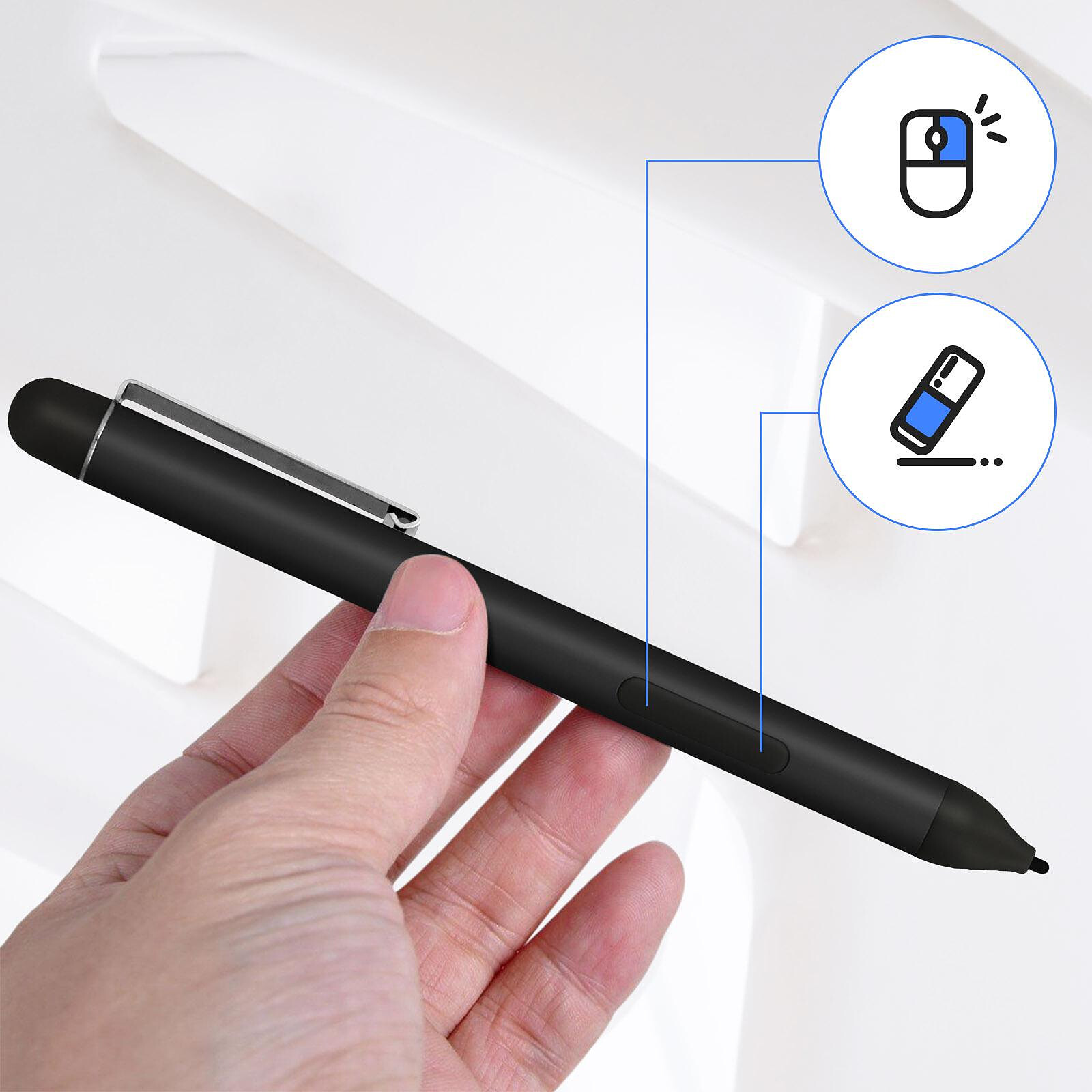 Stylet Smartphone/Tablette/PC à écran tactile Pointe fine Aluminium Blanc  au meilleur prix