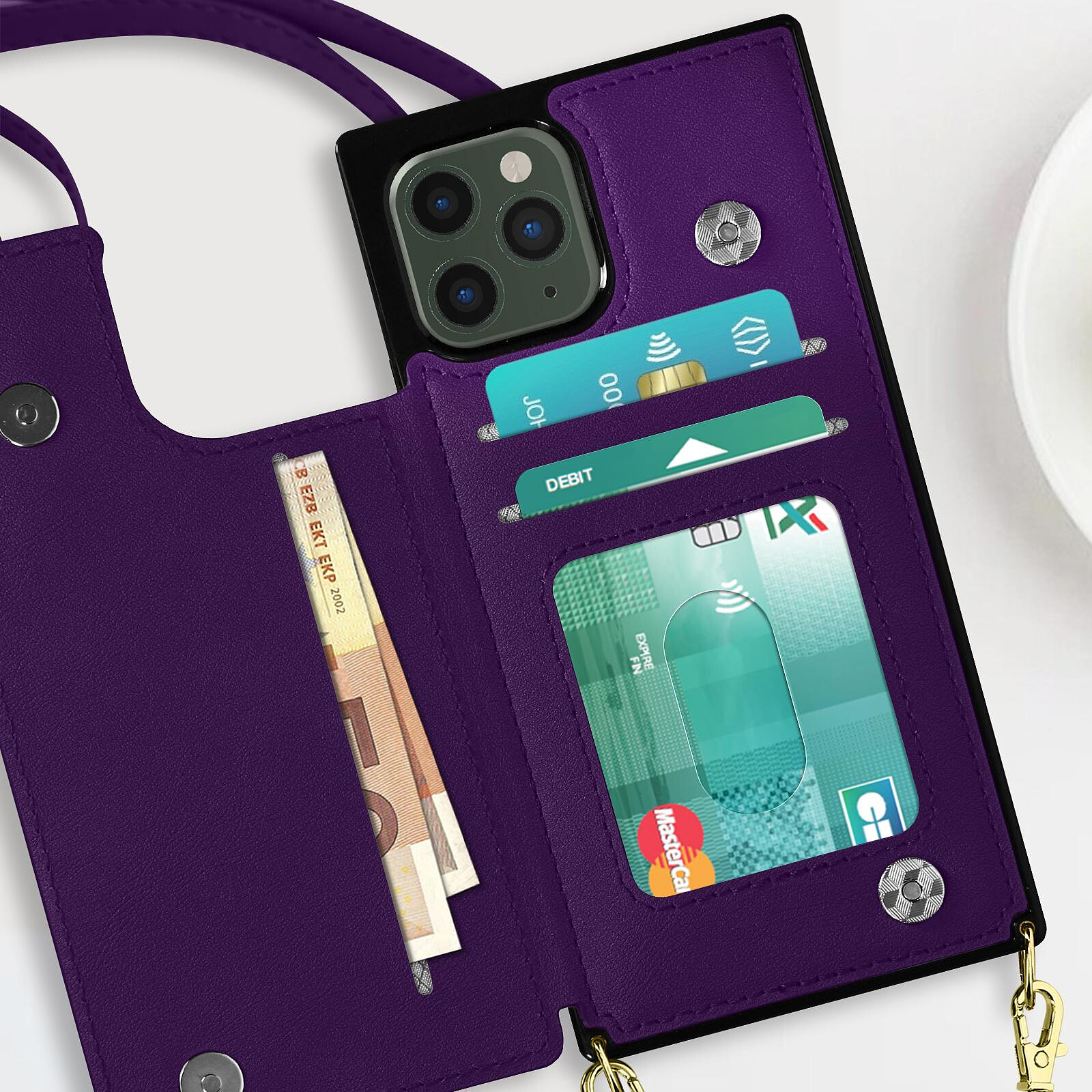 Avizar Coque Cordon pour iPhone 15 Pro Semi-Rigide Lanière Tour du Cou 80cm  Noir - Coque téléphone - LDLC