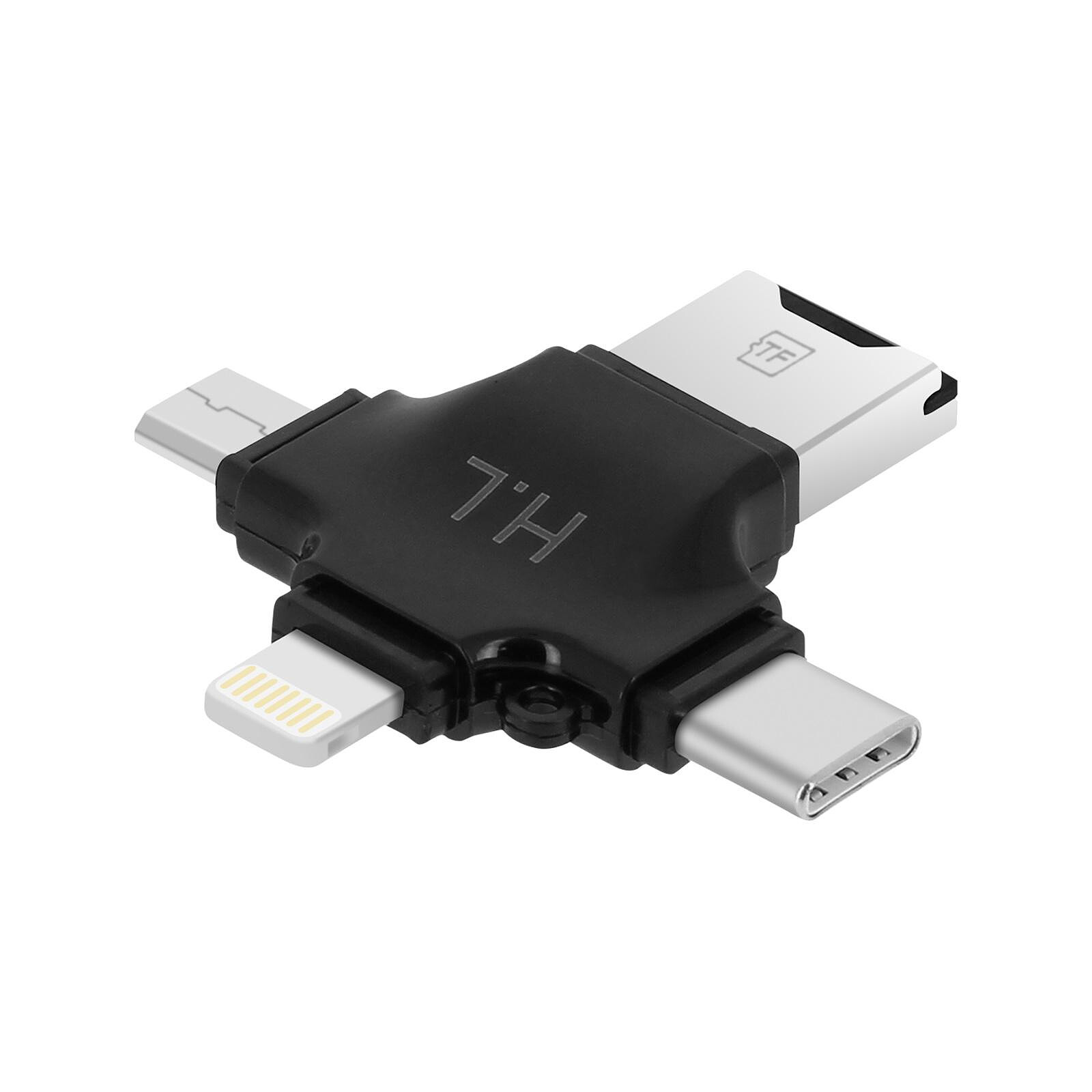 Avizar Lecteur Carte Micro-SD 4 en 1 USB-C / Lightning / Micro-USB