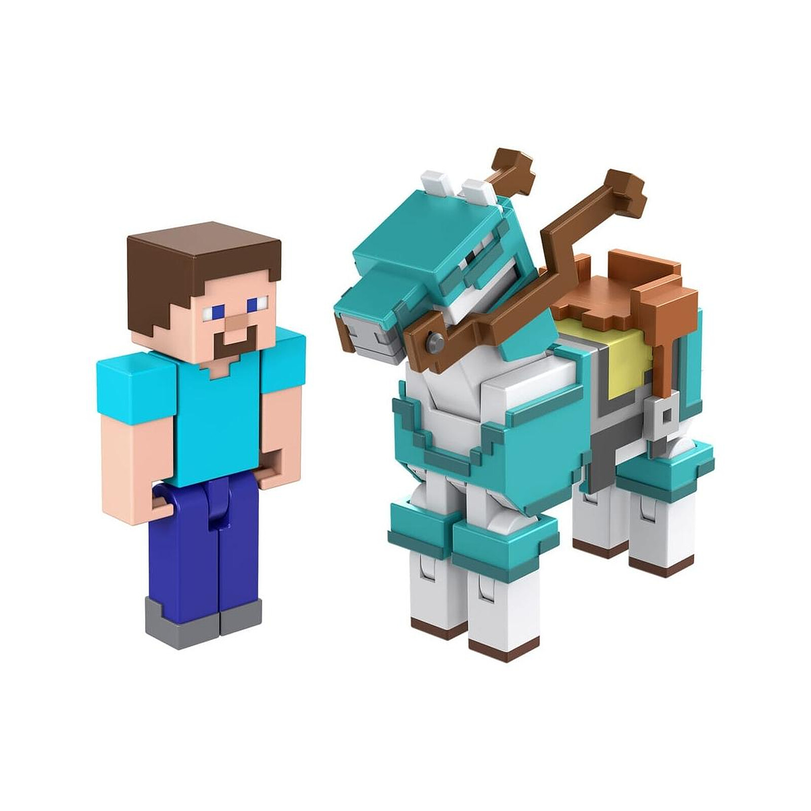 Minecraft - Pack 2 figurines Steve et cheval avec armure 8 cm - Figurines -  LDLC