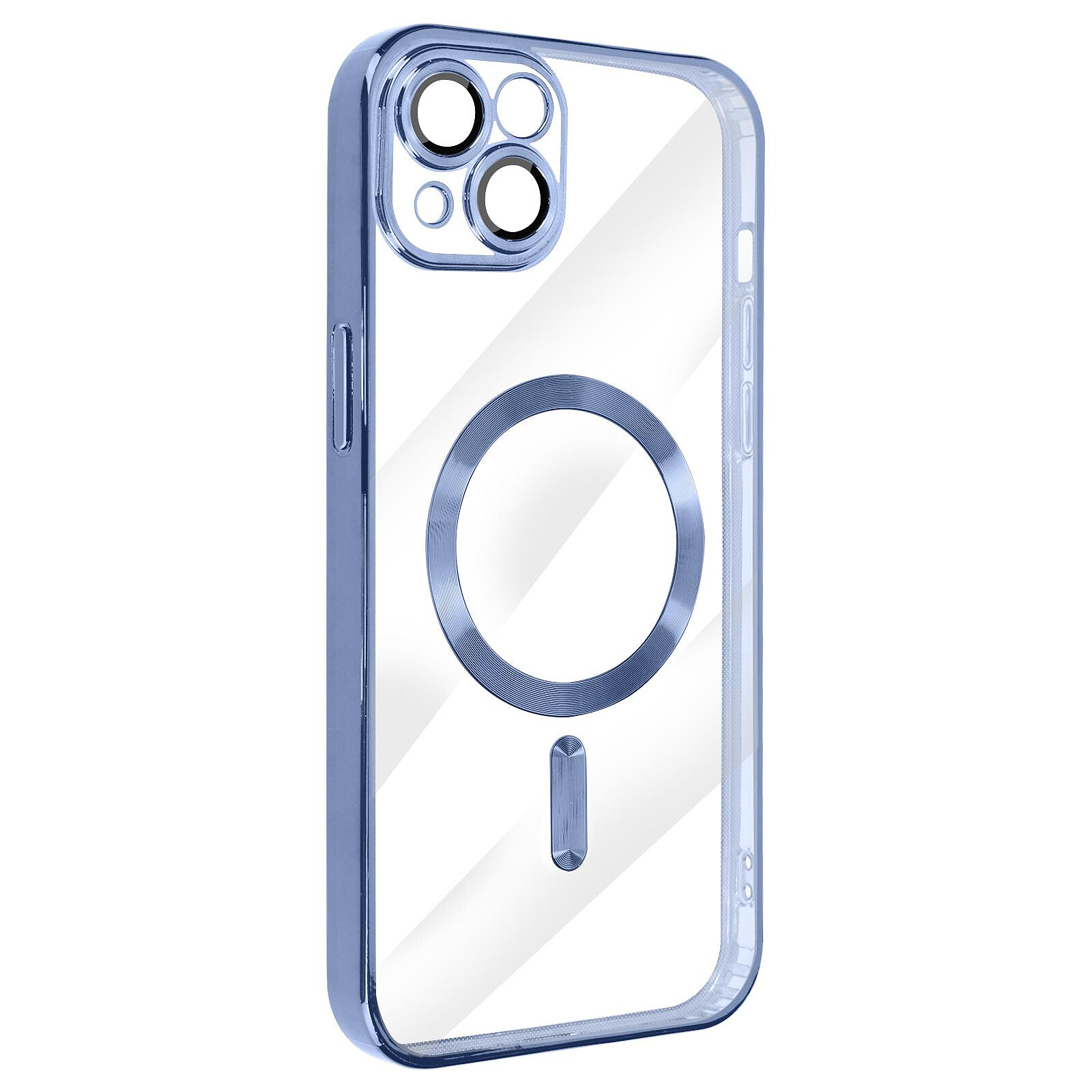 Avizar Coque MagSafe pour iPhone 15 Plus Silicone Gel Anneau Fonction  Support Dos Givré Contour Blanc - Coque téléphone - LDLC