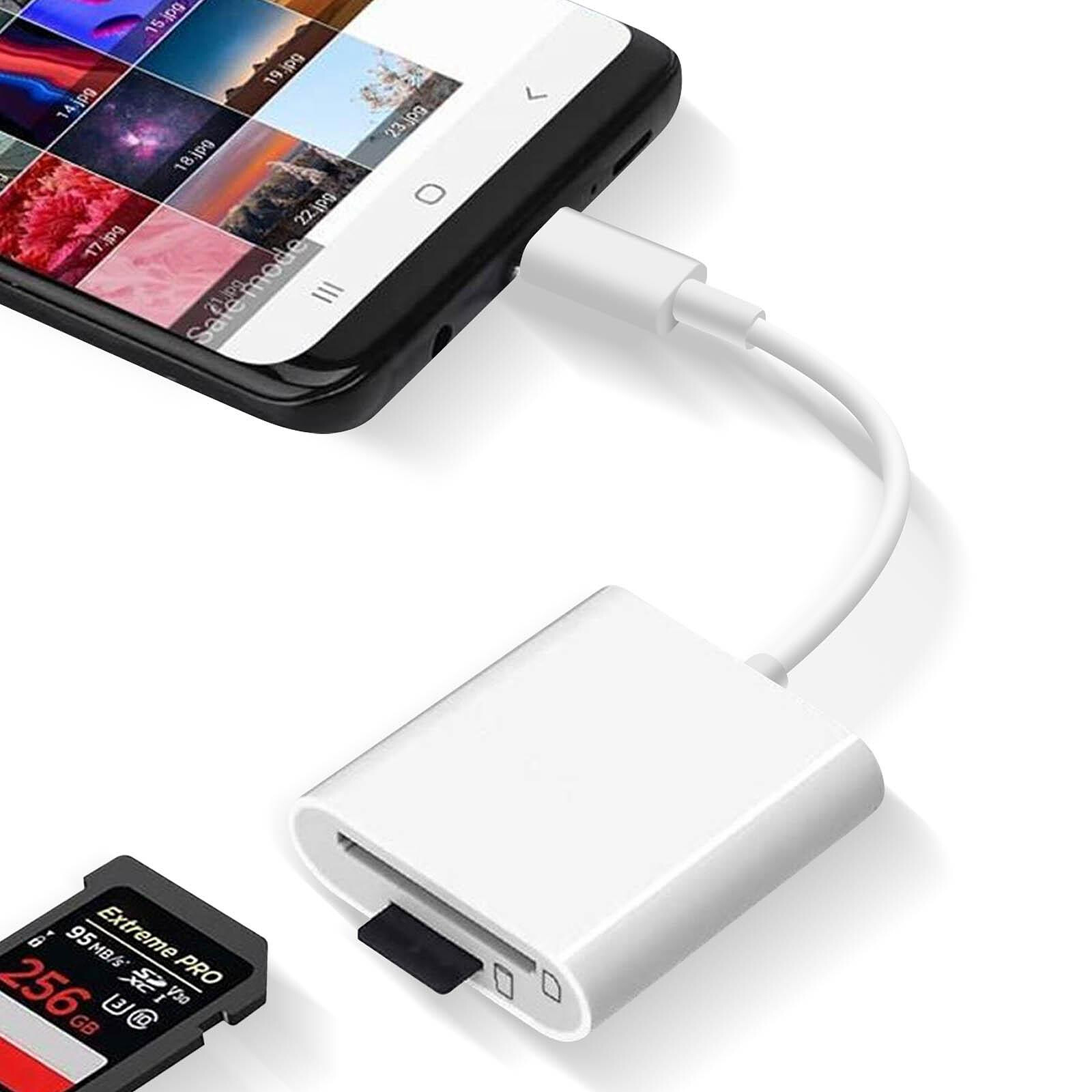 Avizar Lecteur Carte Universel pour micro SD SD TF, Adaptateur USB-C -  Blanc - Câble & Adaptateur - LDLC