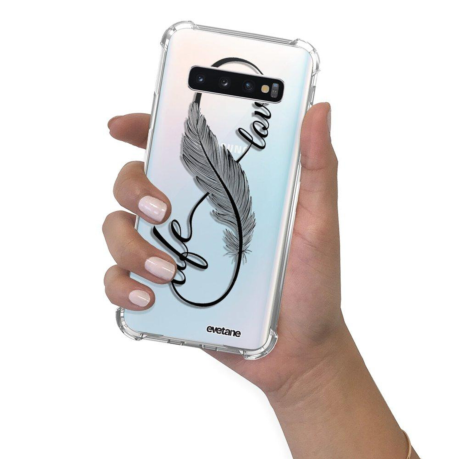 Coque Renforcée En Verre Trempé Transparente Samsung Galaxy S23 Plume  Couleur