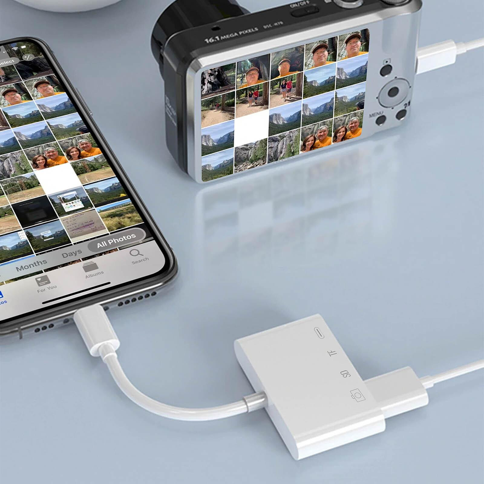 Adaptateur de lecteur de carte Micro SD TF pour iPhone, pour iOS 12 et  plus, lecteur