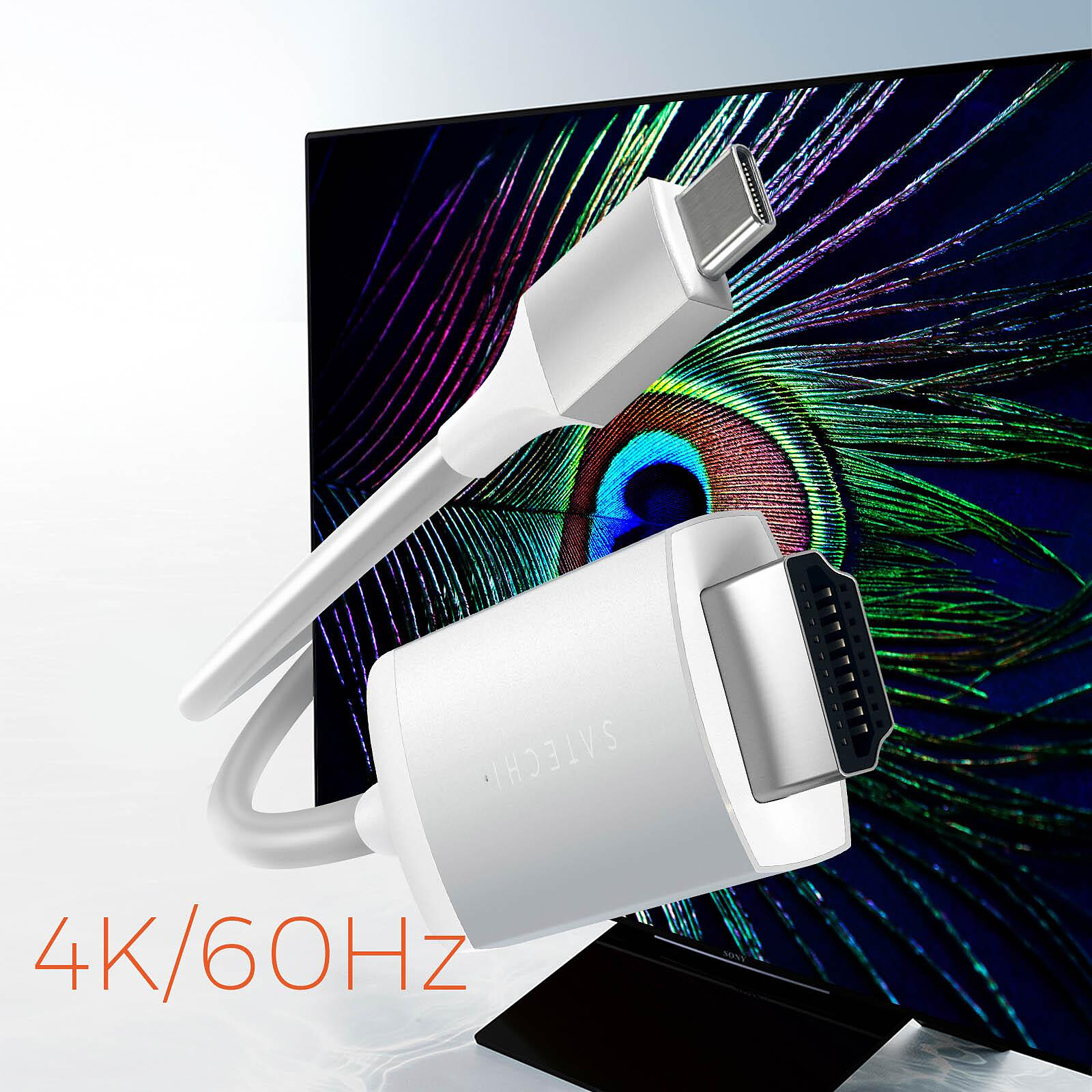 Satechi Câble USB C vers HDMI Résolution 4K 60Hz Longueur 175cm