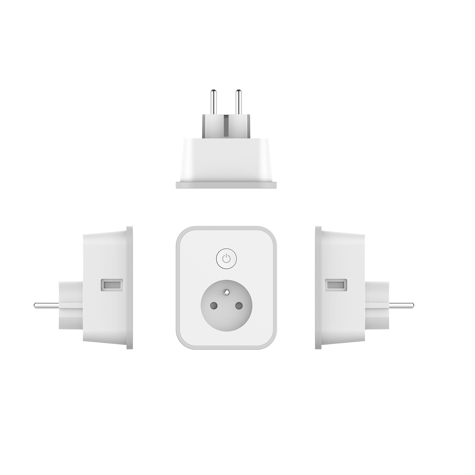 Multiprise Connectée (Type E), 16A Prise WiFi Compatible avec Apple HomeKit,  Alexa et Google Home (4 Prises AC et 4 Ports USB), Multiprise Intelligente  avec Commande Vocale et Contrôle à Distance 