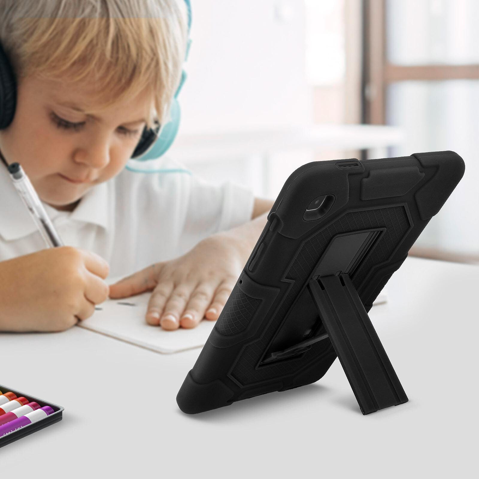 Avizar Coque Galaxy Tab A 8.0 2019 Protection Antichoc Poignée-Support  Enfant Bleu - Etui tablette - LDLC